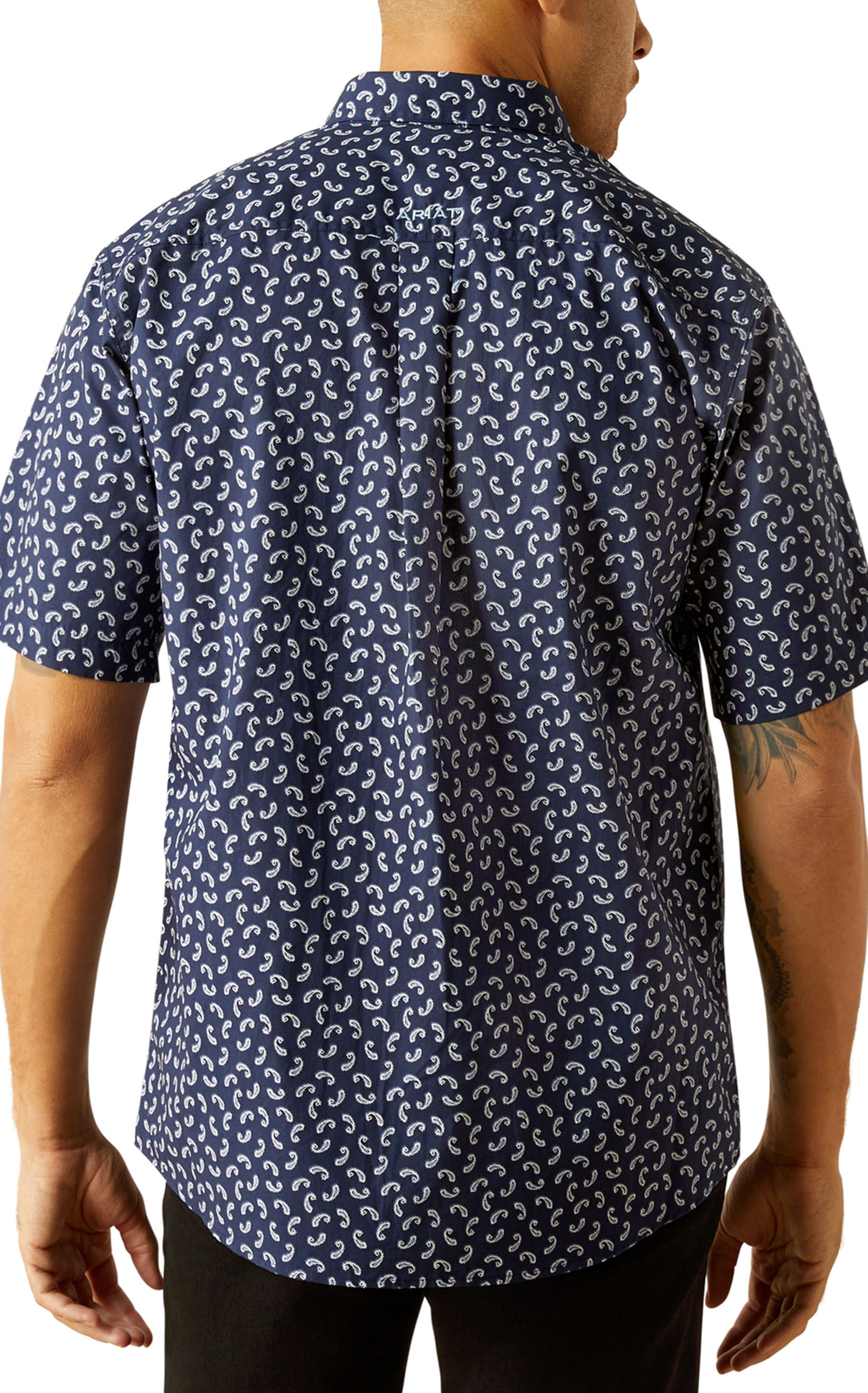 Ariat Men's Cian Navy Mini Paisley Western Shirt - Image 1