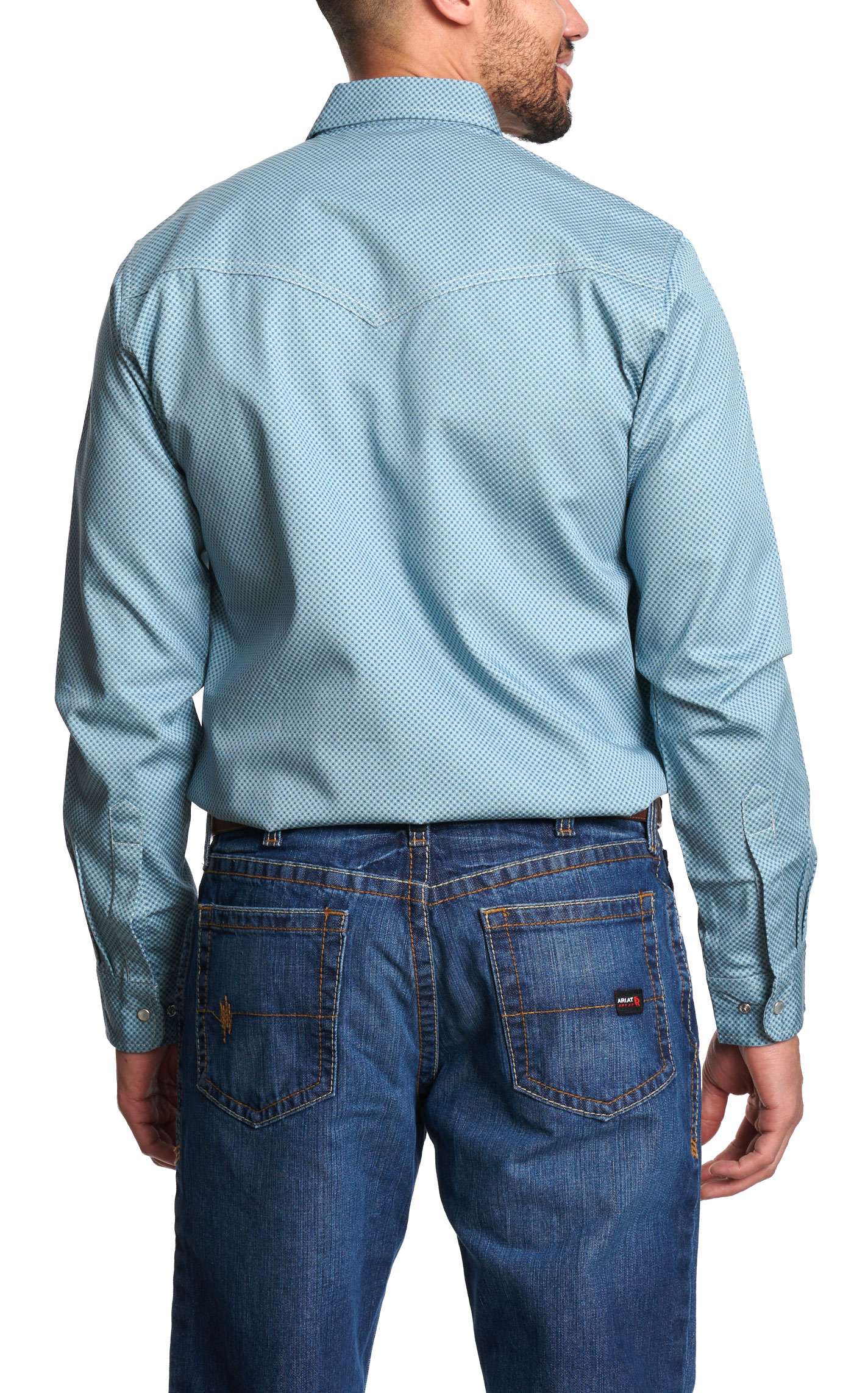 Forge Men's Blue Print Snap Shirt - Image 3