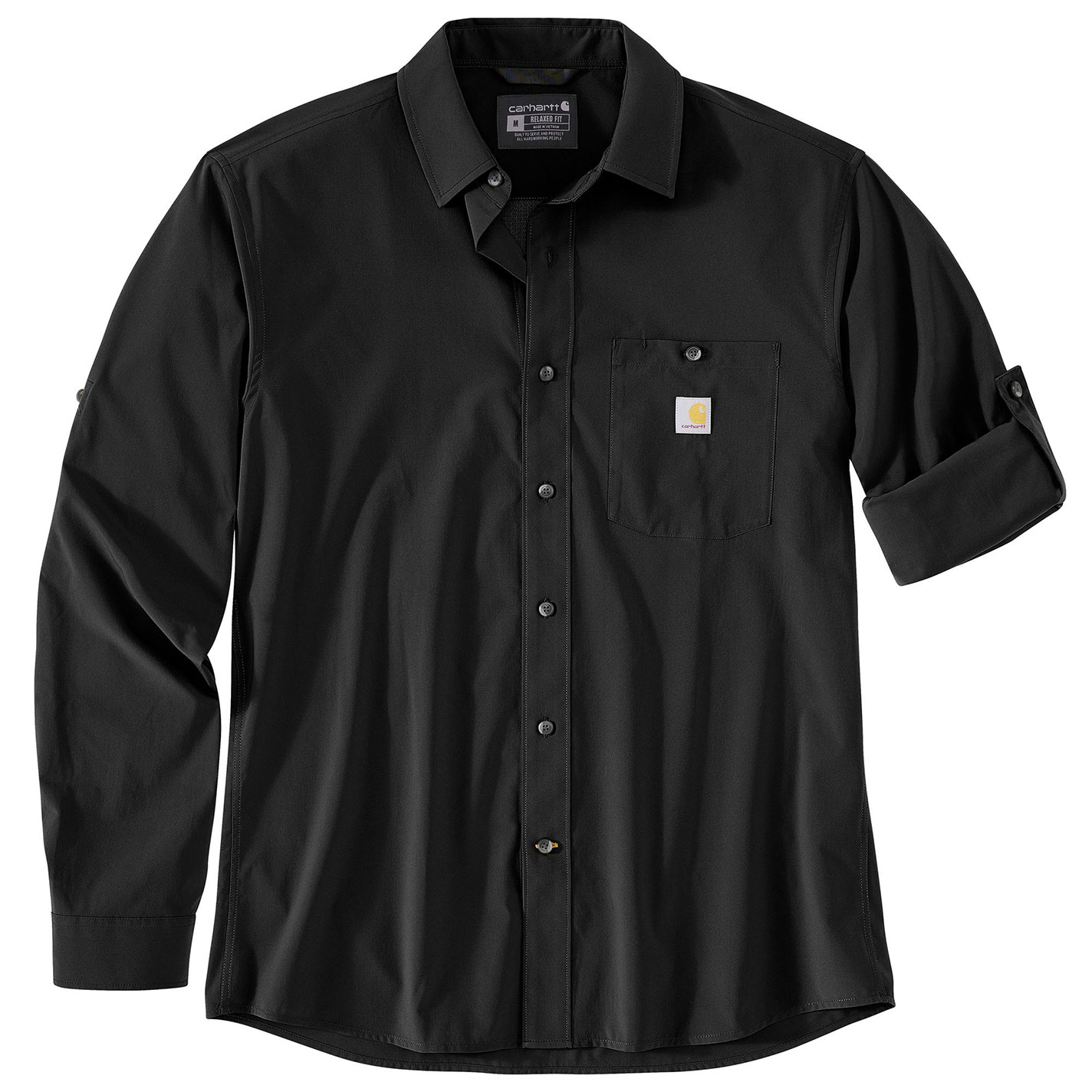 Carhartt Men's Force Sun Defender Black Logo Work Shirt - Image 1