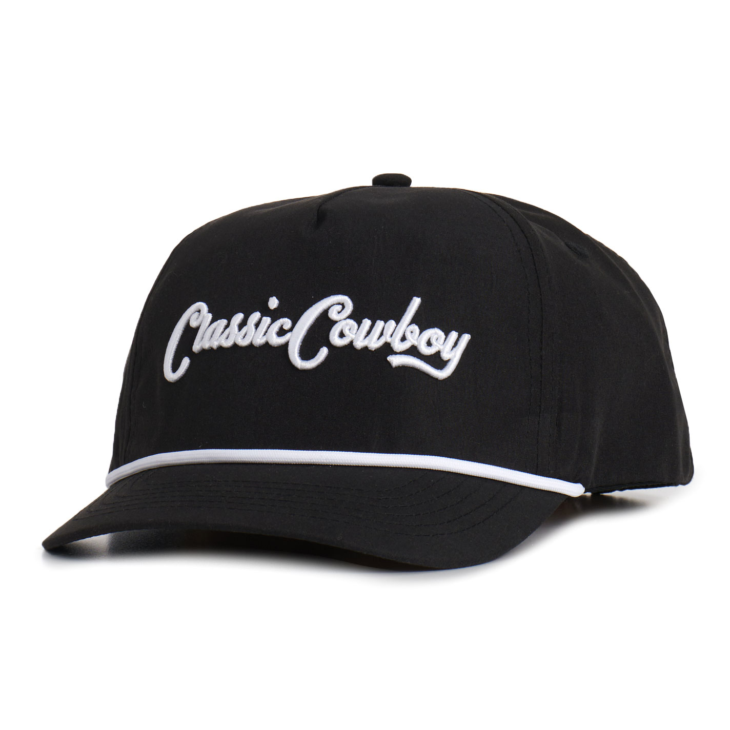 Classic Cowboy Black Classic Brand Embroidered Snapback Cap - Image 1