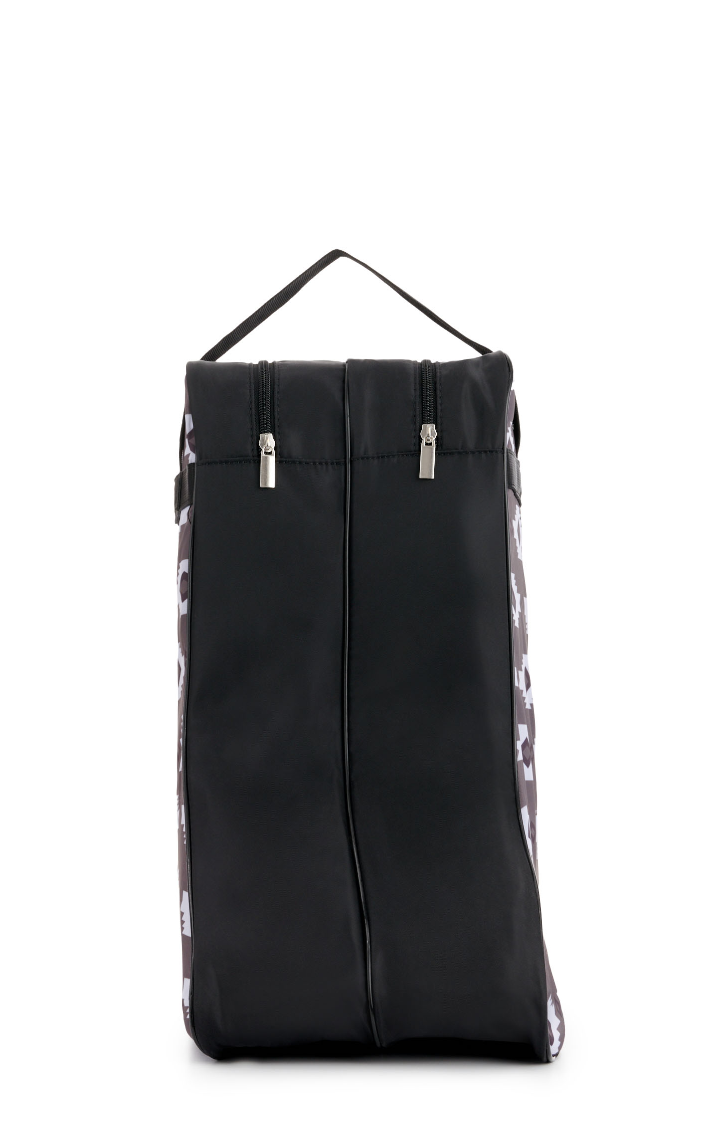 M&F Western Twister Black with Gray and White Aztec Print Boot Bag - Image 1