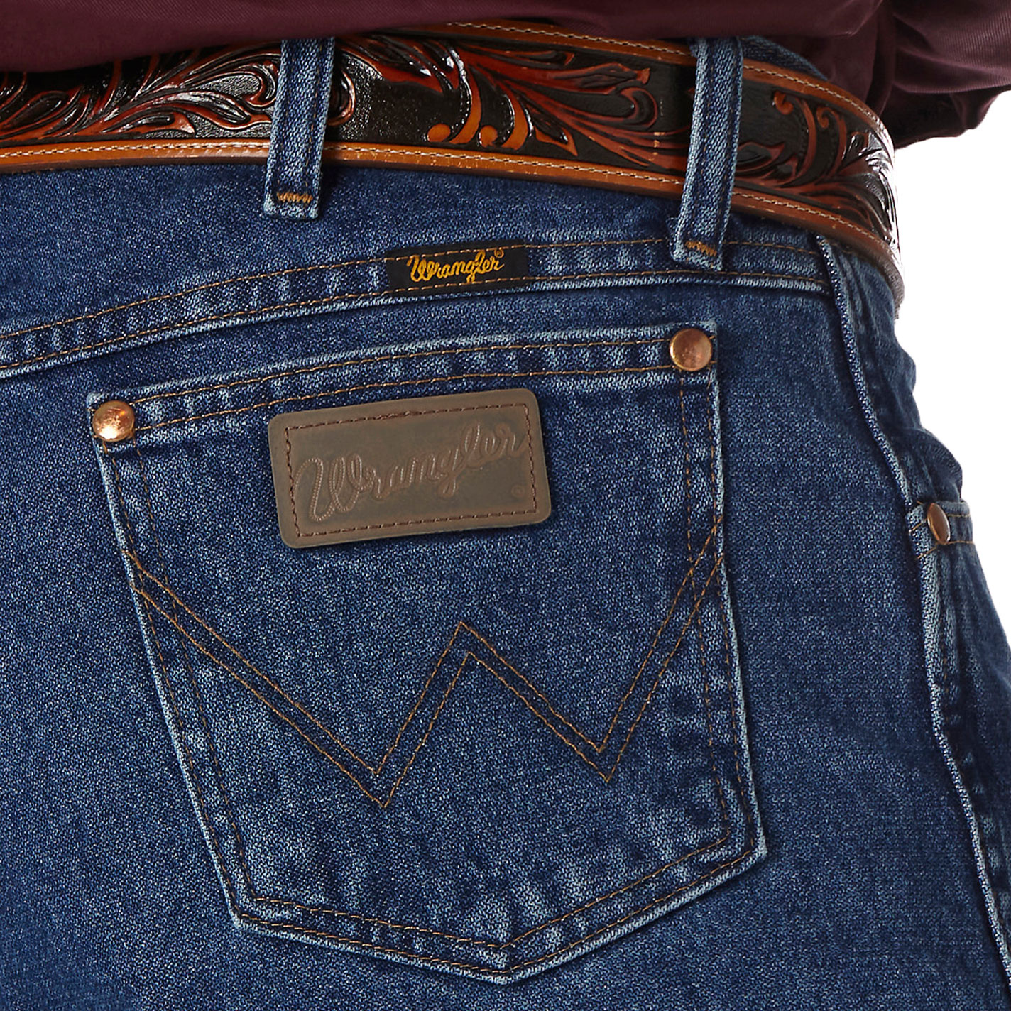 Wrangler Men's Cowboy Cut Medium Stonewash High Rise Tapered Leg Jeans - Image 1