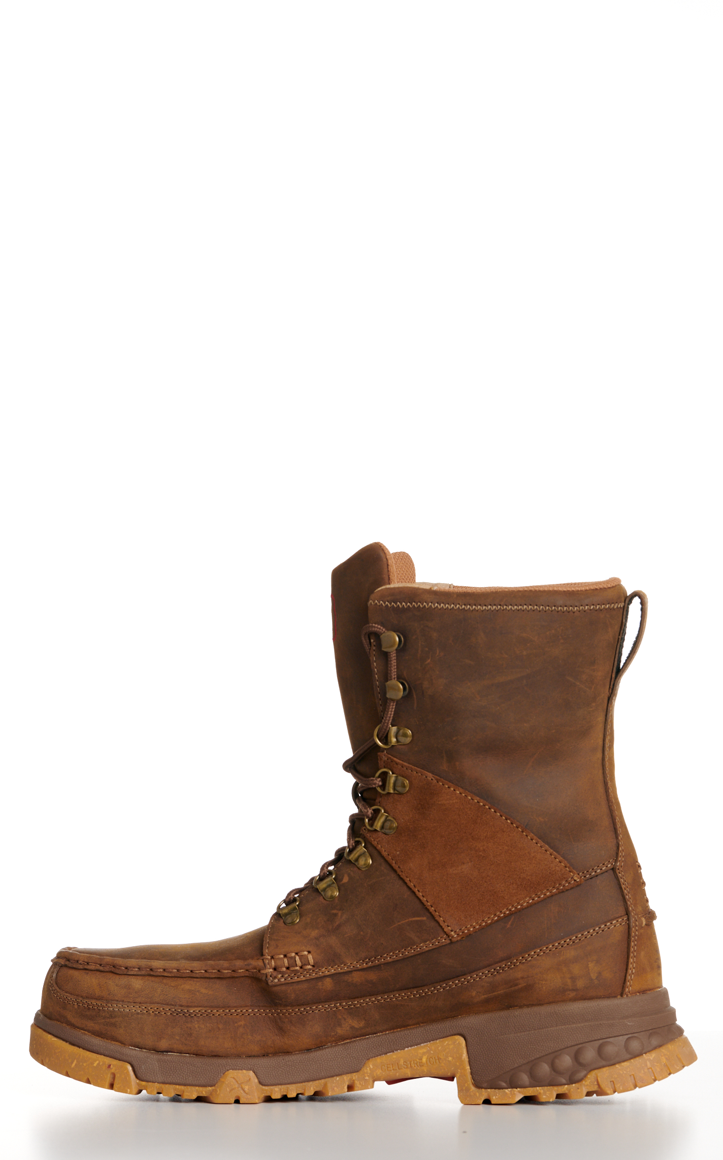 Twisted X Men's Distressed Saddle Brown CellStretch Metguard Round Composite Moc Toe Lace Up Work Boot - Image 1