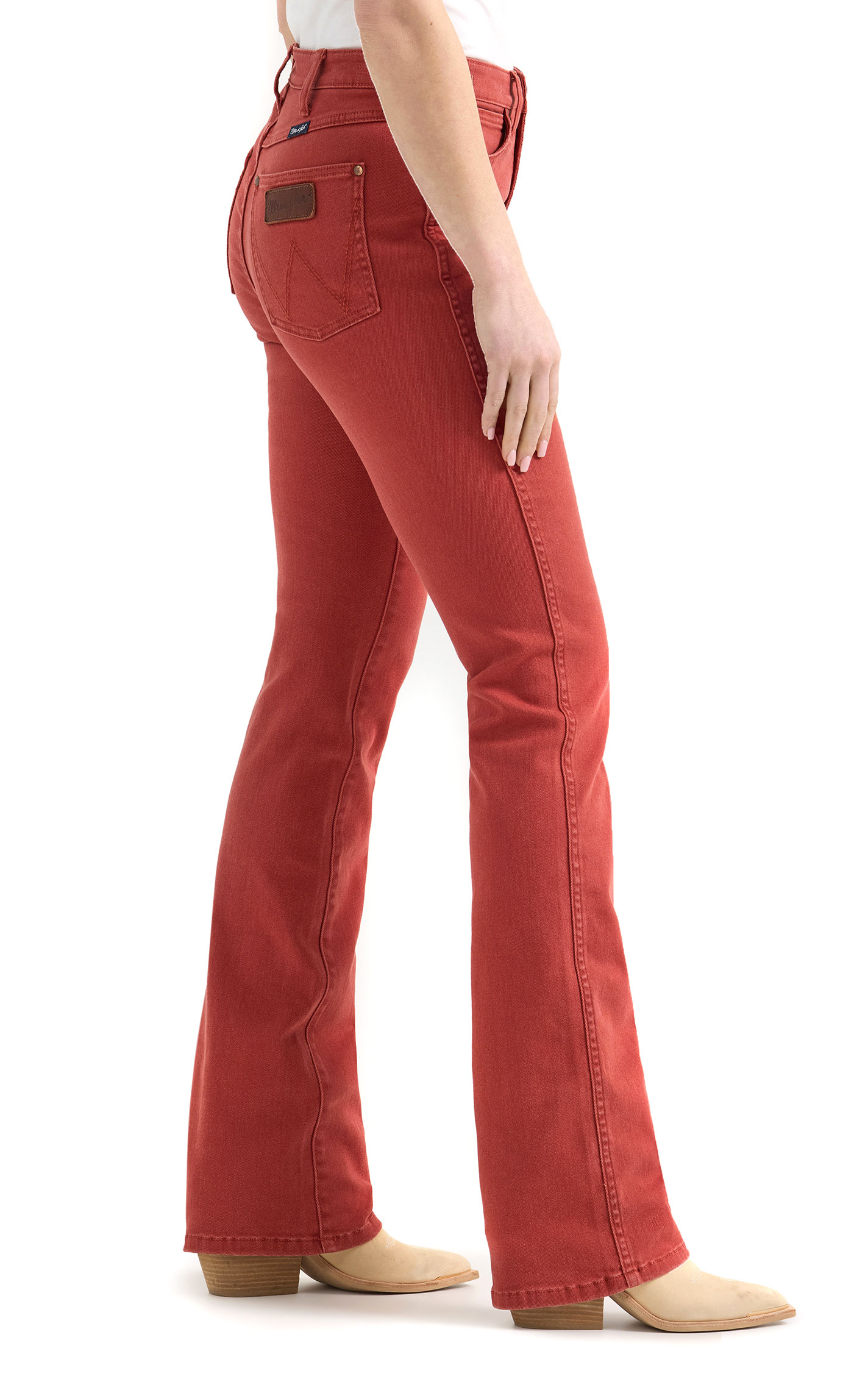Wrangler Retro Women's Bailey Nova Rust-Red Boot Cut Jeans - Image 1