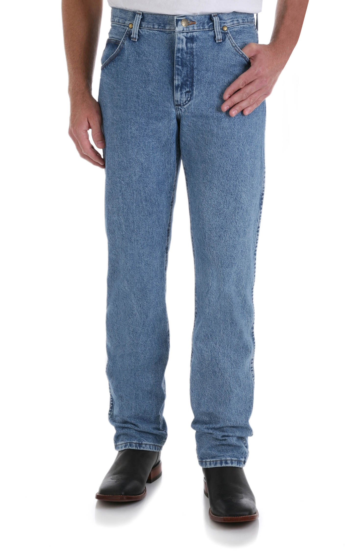 Wrangler Men's Premium Performance Cowboy Cut Medium Wash Regular Fit Straight Leg Jeans - Tall - Image 1