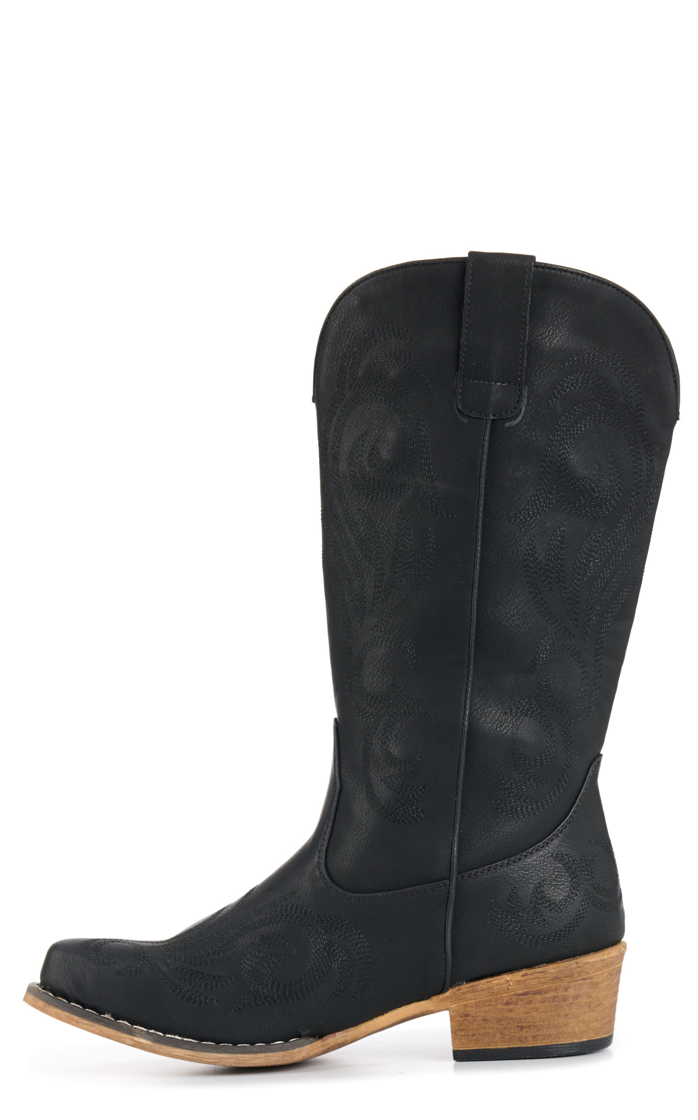 Roper Women's Riley Black with Black Embroidery Snip Toe Cowboy Boots - Image 1