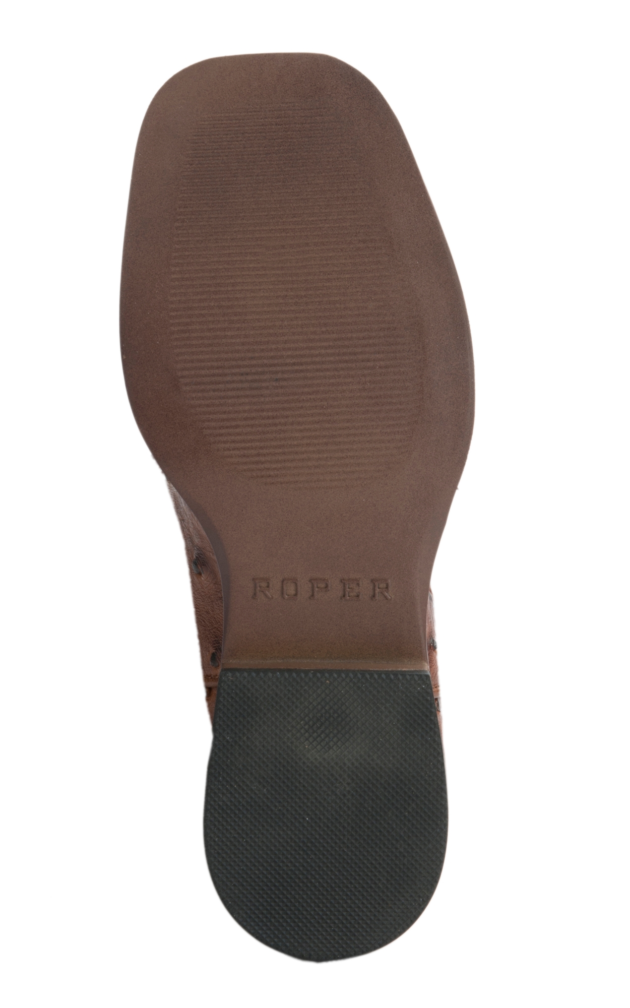 Roper Toddler Brown Ostrich Print Square Toe Cowboy Boots - Image 1
