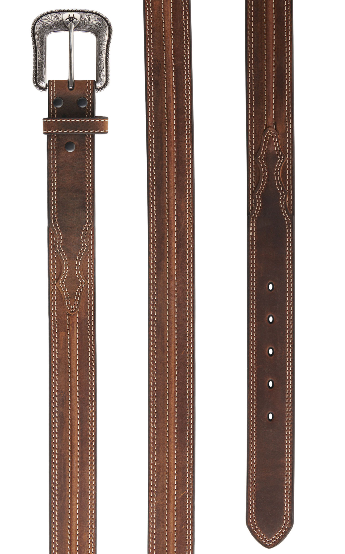 Ariat Men's Medium Brown Center Cord Western Belt - Image 1