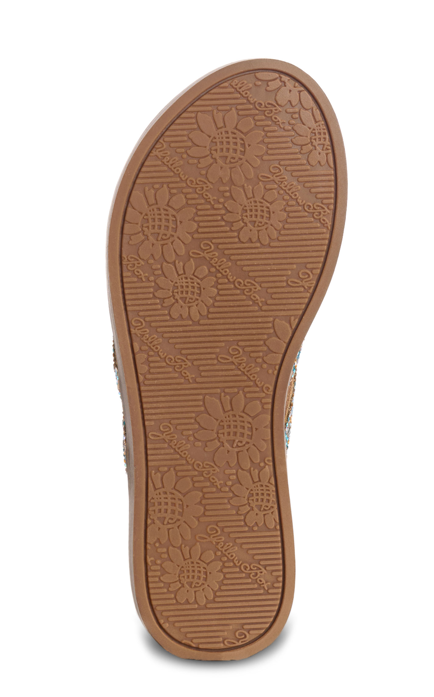 Yellow Box Women’s Tan Dalia Multi-Stone Turquoise Flip Flops - Image 1
