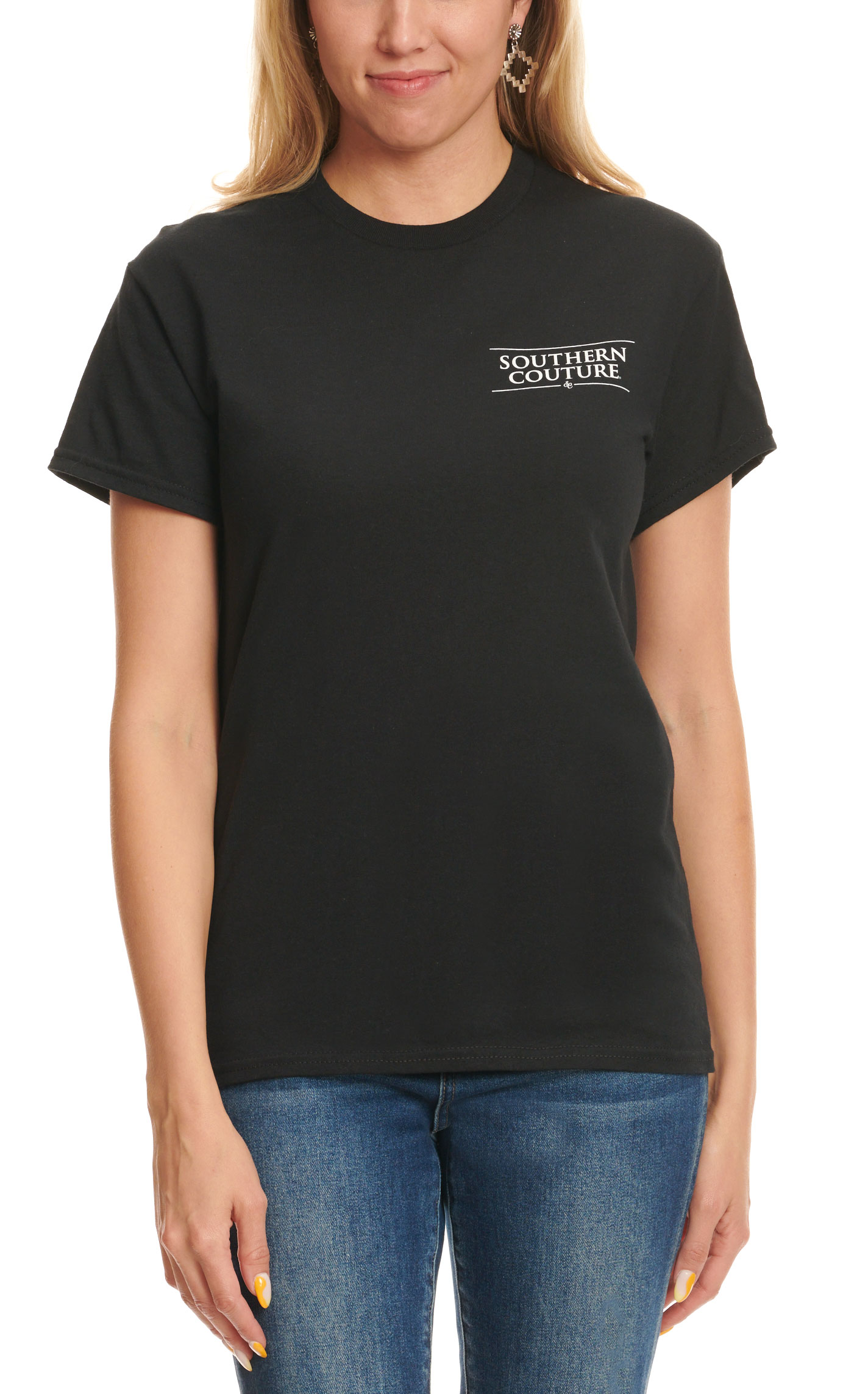 Southern Couture Women's Black Let Your Dreams Graphic Short Sleeve T-Shirt - Image 1