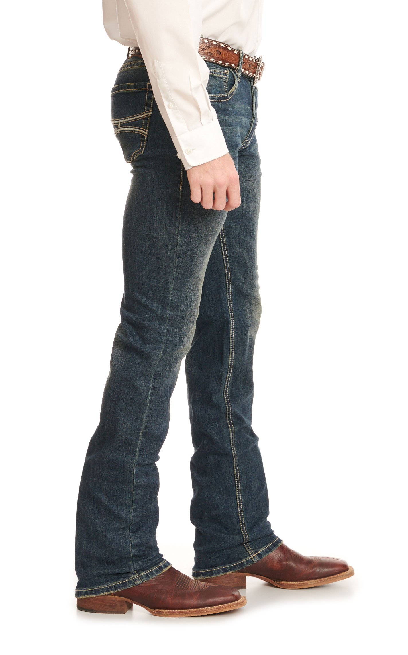 Hooey x Rock & Roll Denim Men's Revolver Medium Wash ReFlex Vintage Straight Leg  Jeans - Image 1