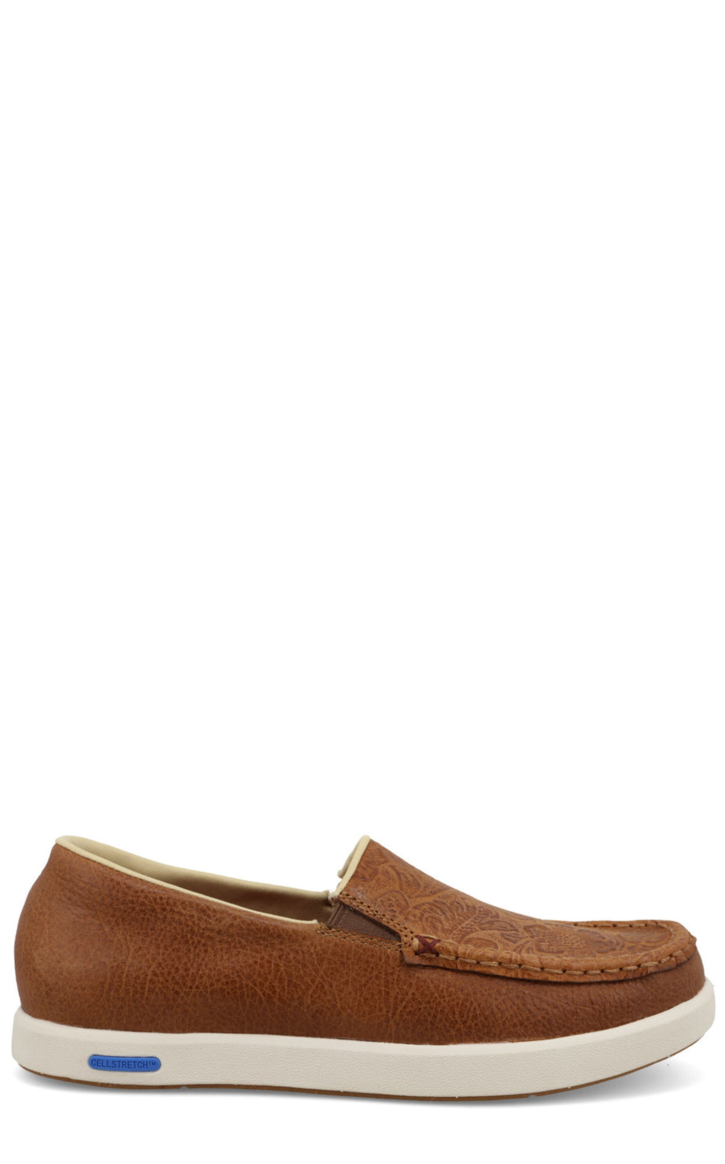 Twisted X Women's Cashew Leather Slip-On Ultralite X Tooled Casual Shoe - Image 1