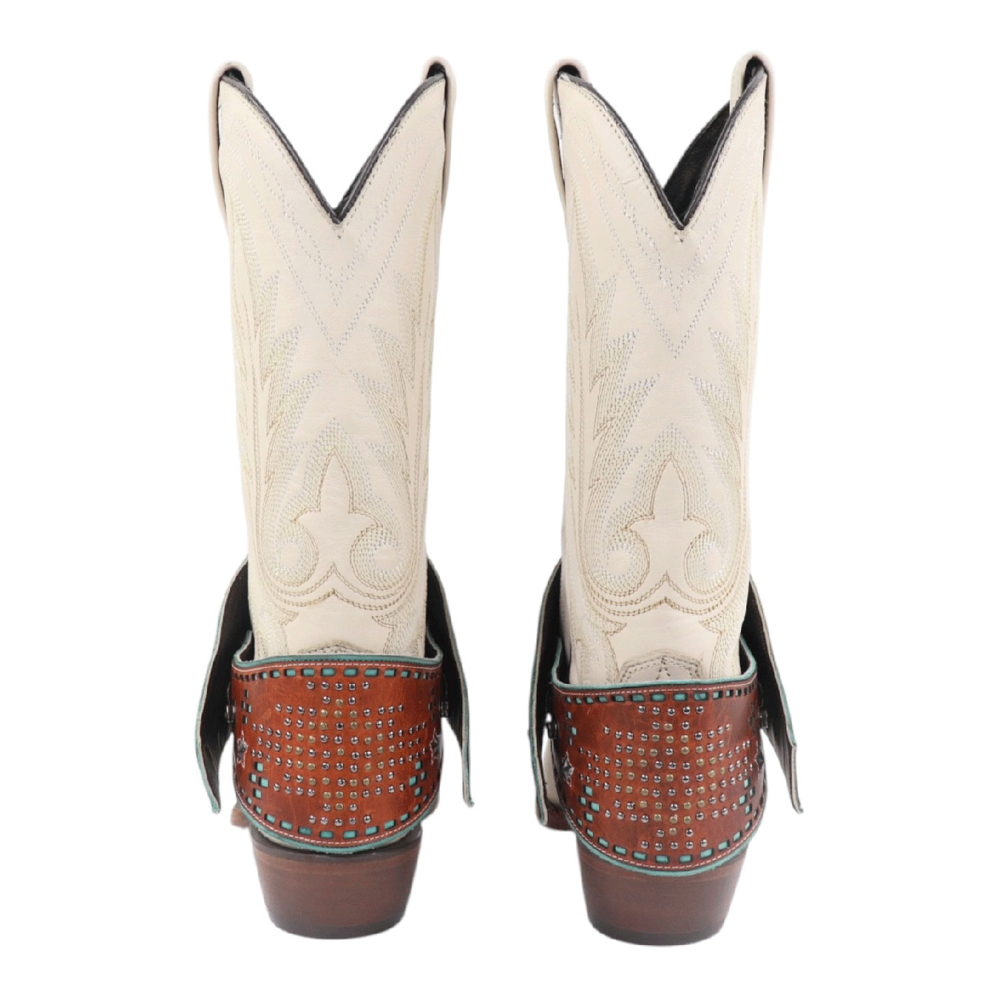 Agave Blue Brown Thunderbird Cutout Boot Lassos - Image 1