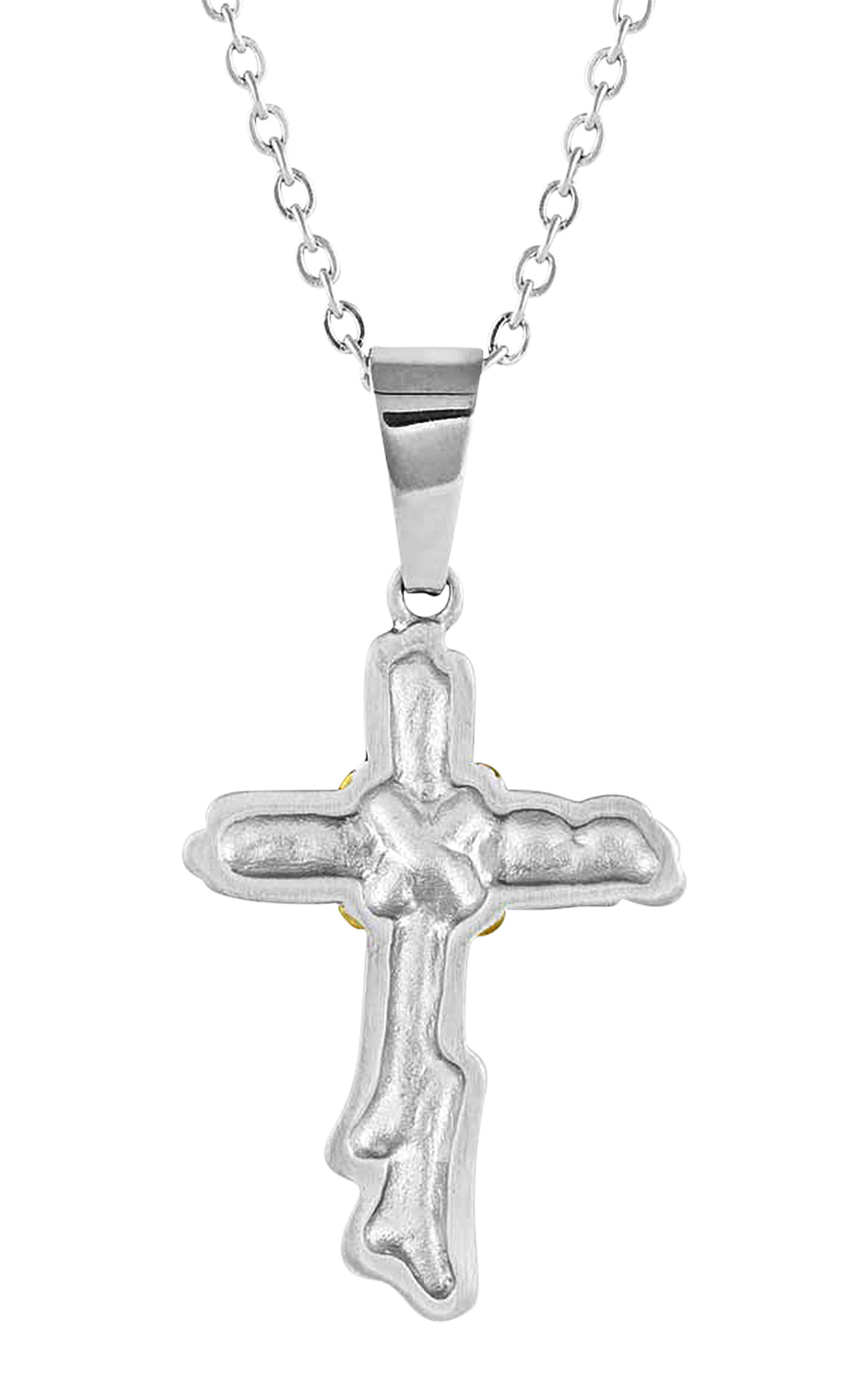 Montana Silversmiths Silver Wooden Cross Gold Rope Pendant Necklace - Image 2
