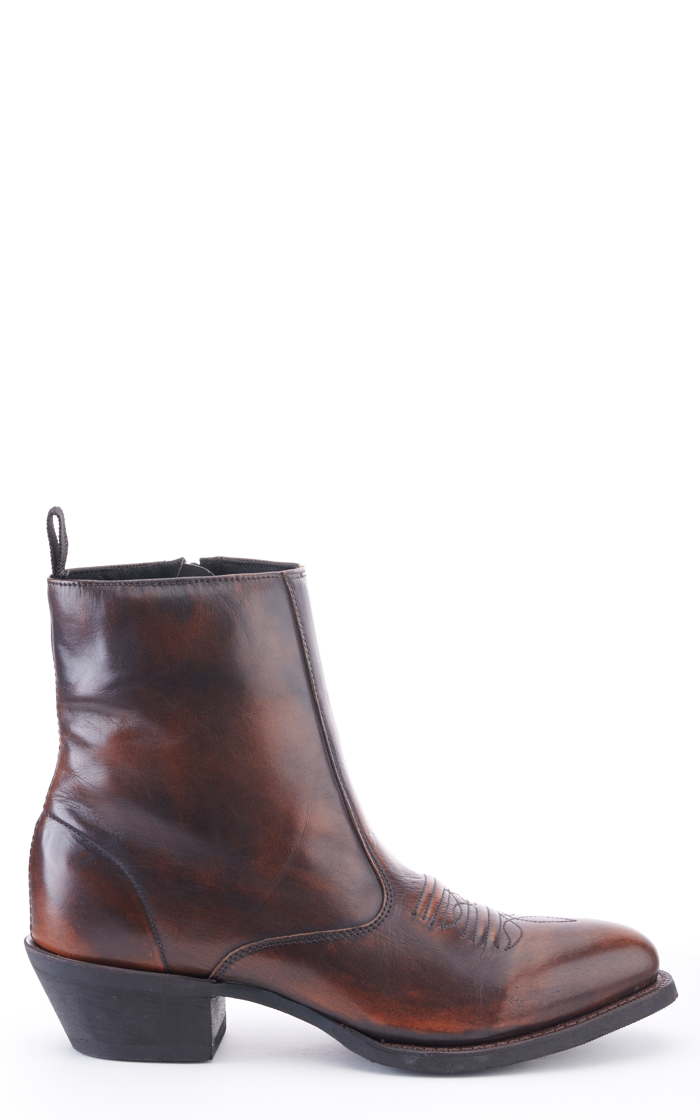 Laredo Men's Fletcher Marbled Brown Zip Up R-Toe Cowboy Boot - Image 1