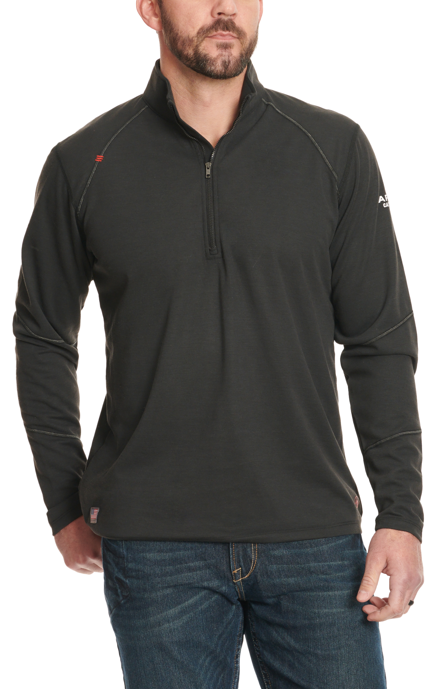 Ariat FR Heather Black 1/2 Zip Work Pullover - Image 2