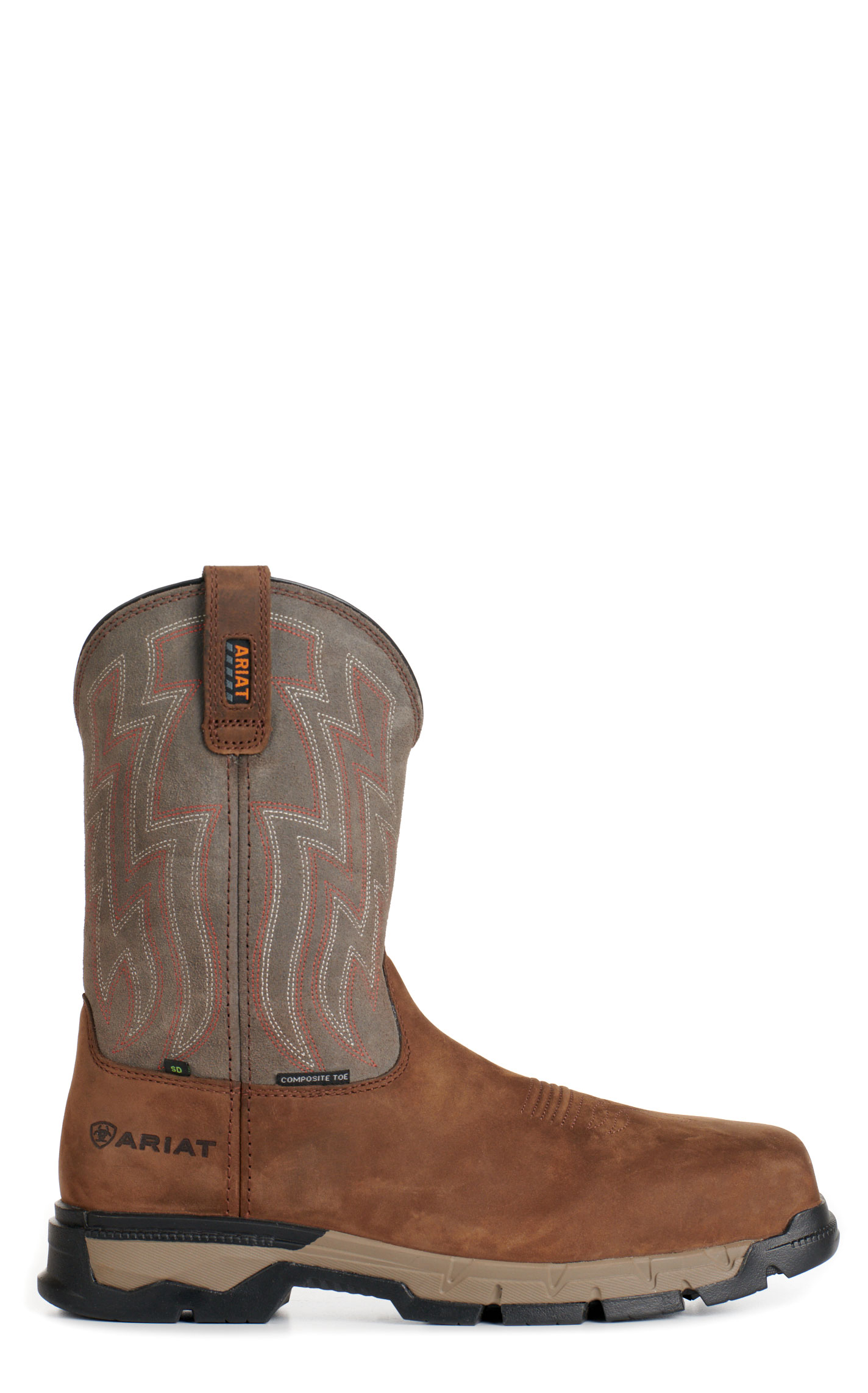 Ariat Men's Rebar Flex SD Brown and Gray Wide Square Composite Toe Work Boot - Image 1