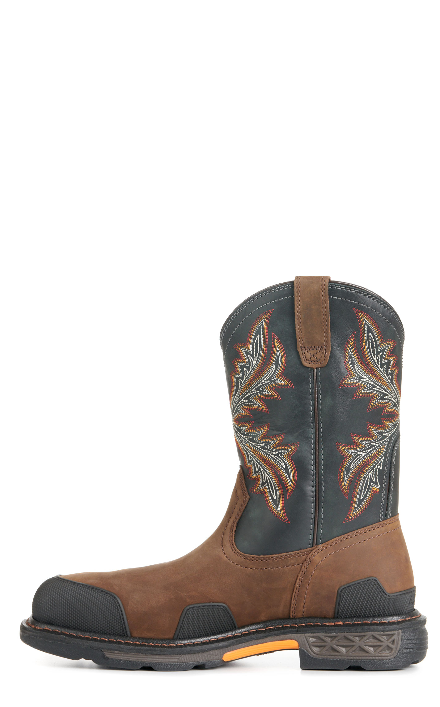 Ariat Men's OverDrive Dark Brown and Black Wide Square Composite Toe Work Boots - Image 1