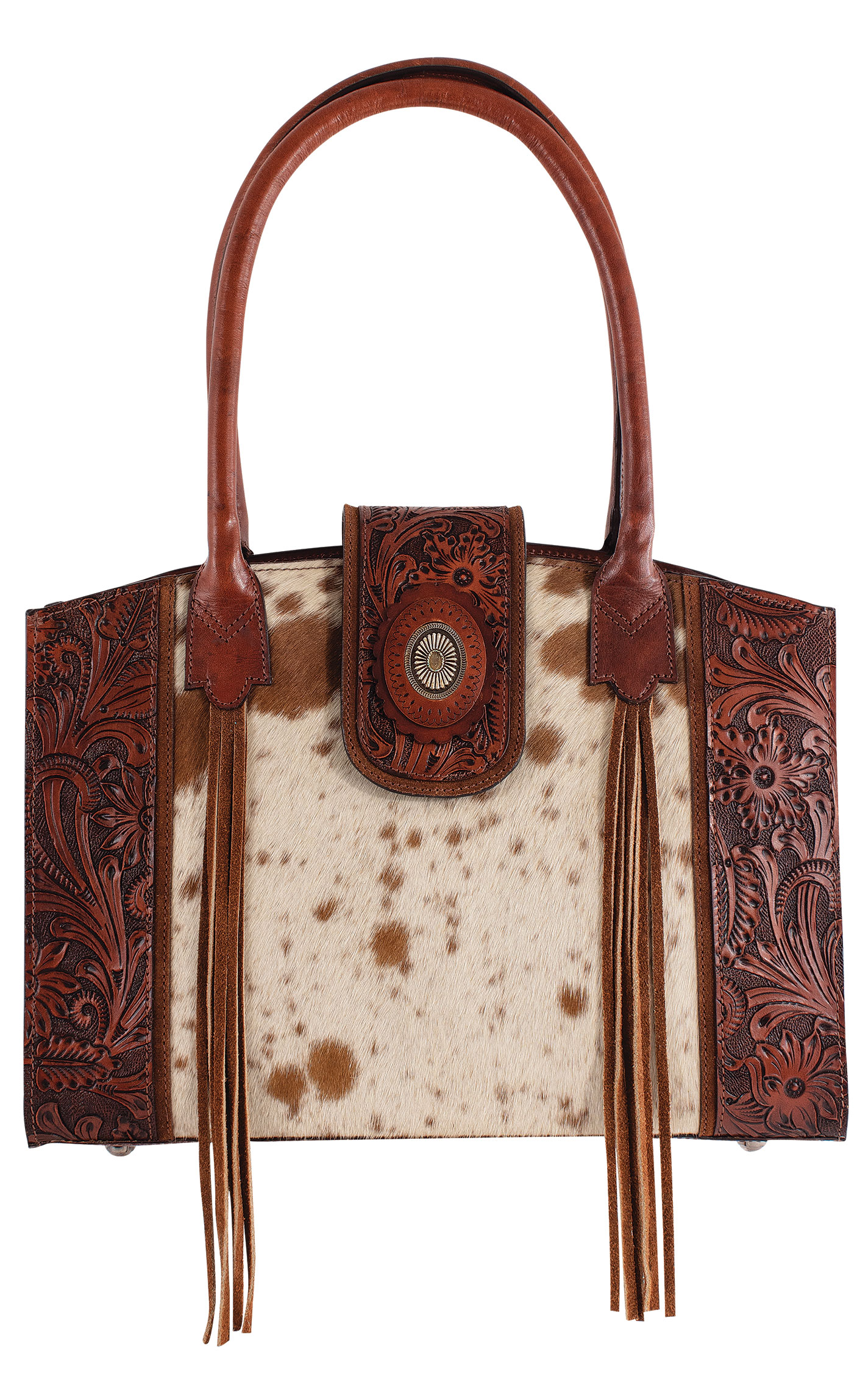 Justin Hair On Hide Tote With Tassle - Image 1