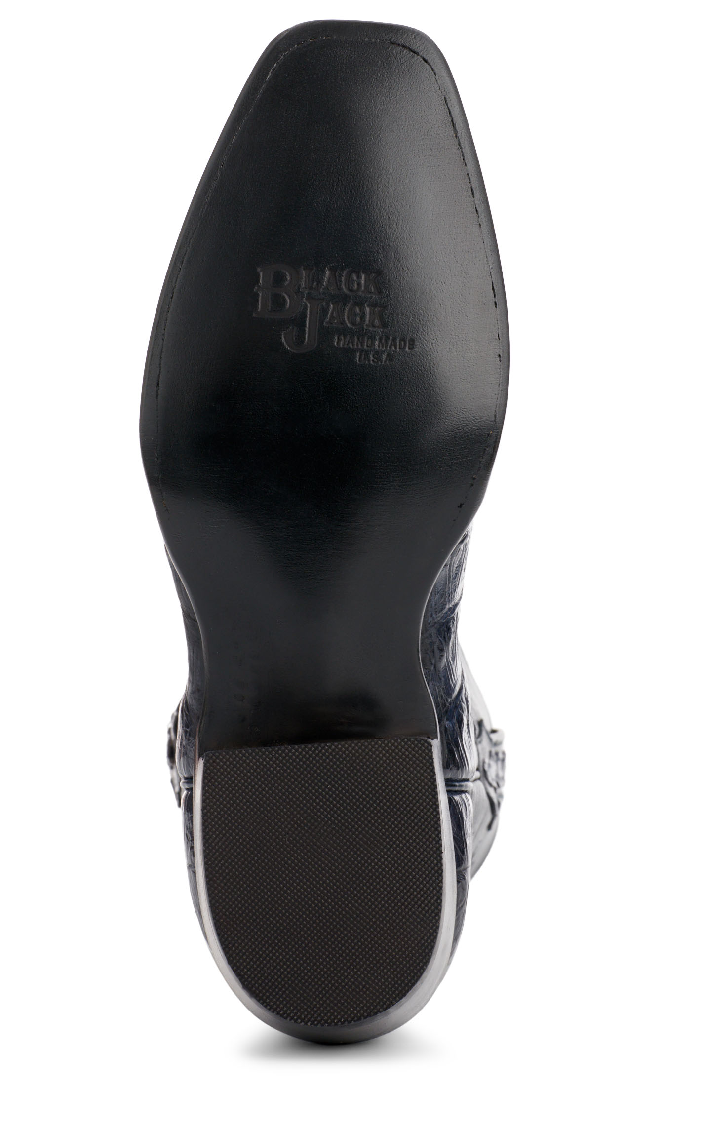 Black Jack Men's Navy and Denim Blue Caiman Belly Square Toe Exotic Cowboy Boots - Image 1