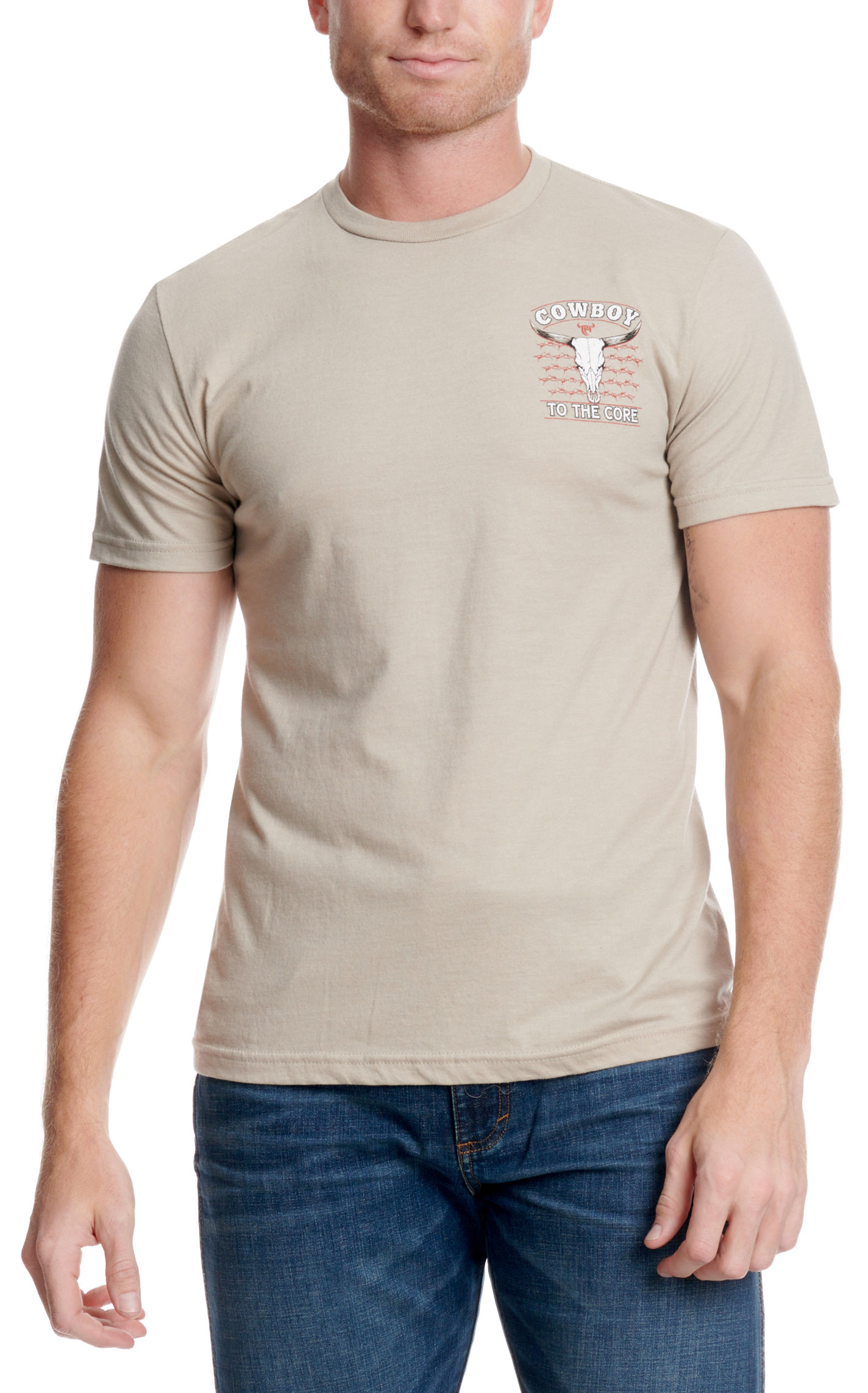 Cowboy Hardware Men's Toasted Sand Logo Graphic T-Shirt - Image 1