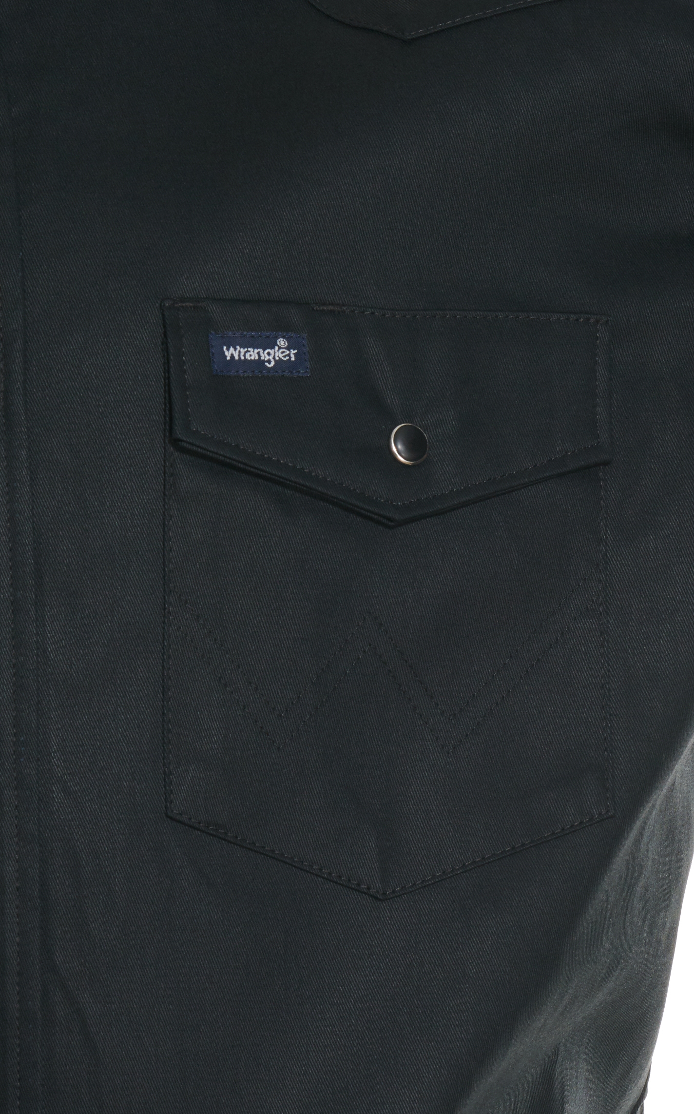Wrangler Men's Black Twill Long Sleeve Snap Workshirt - Image 1
