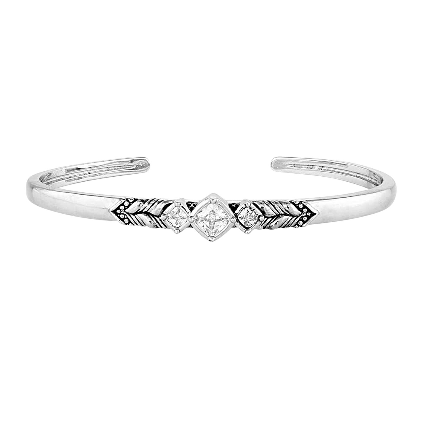 Montana Silversmiths Sparkling Herringbone Crystal Cuff Bracelet - Image 1