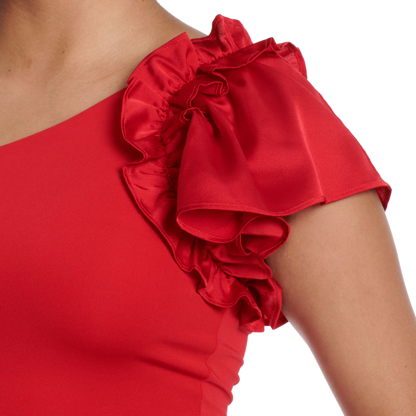 TCEC Women's Red One Shoulder Bodysuit - Image 1