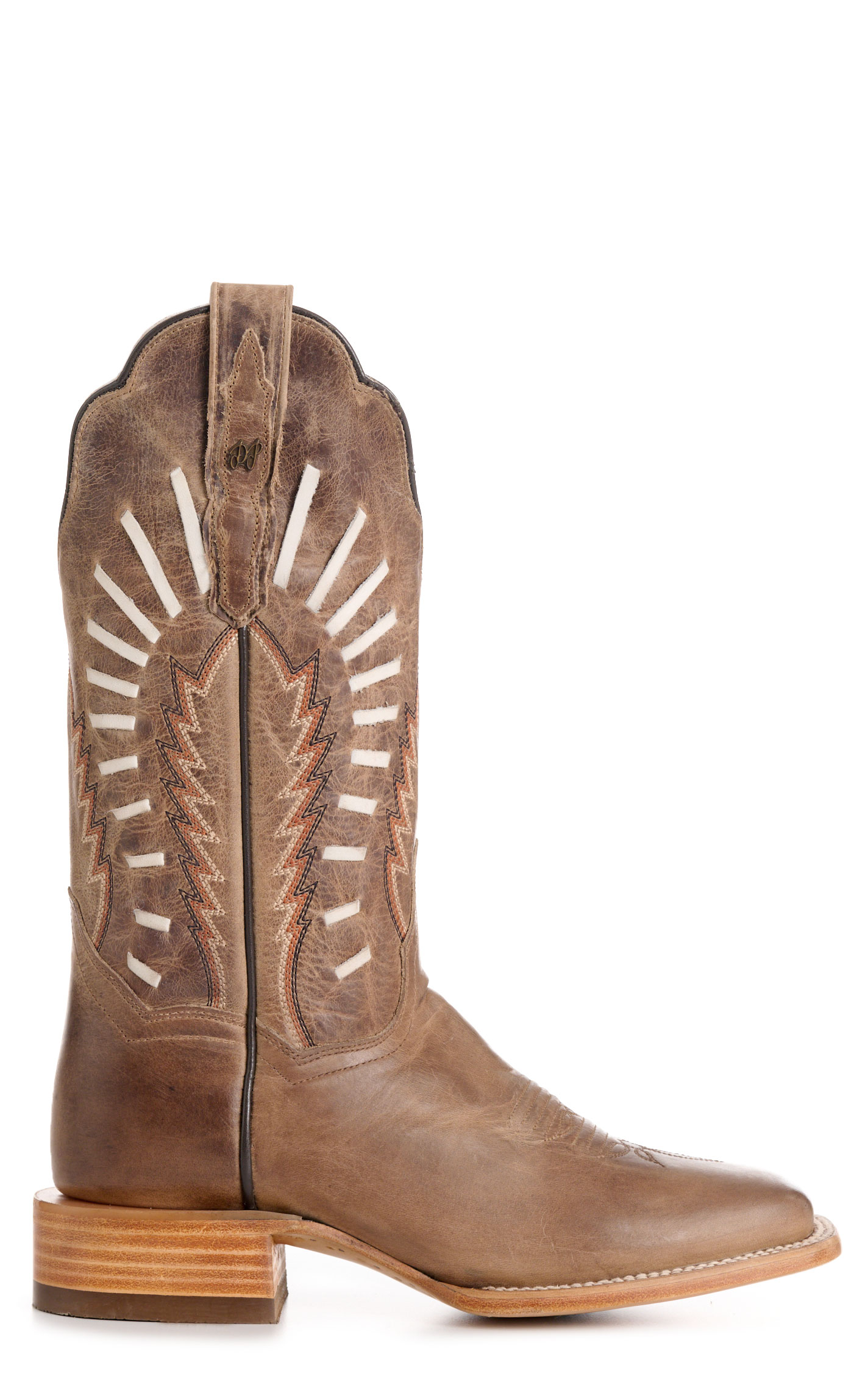 Dan Post Women’s Tan Lacey Leather Broad Square Toe Cowboy Boots - Image 1