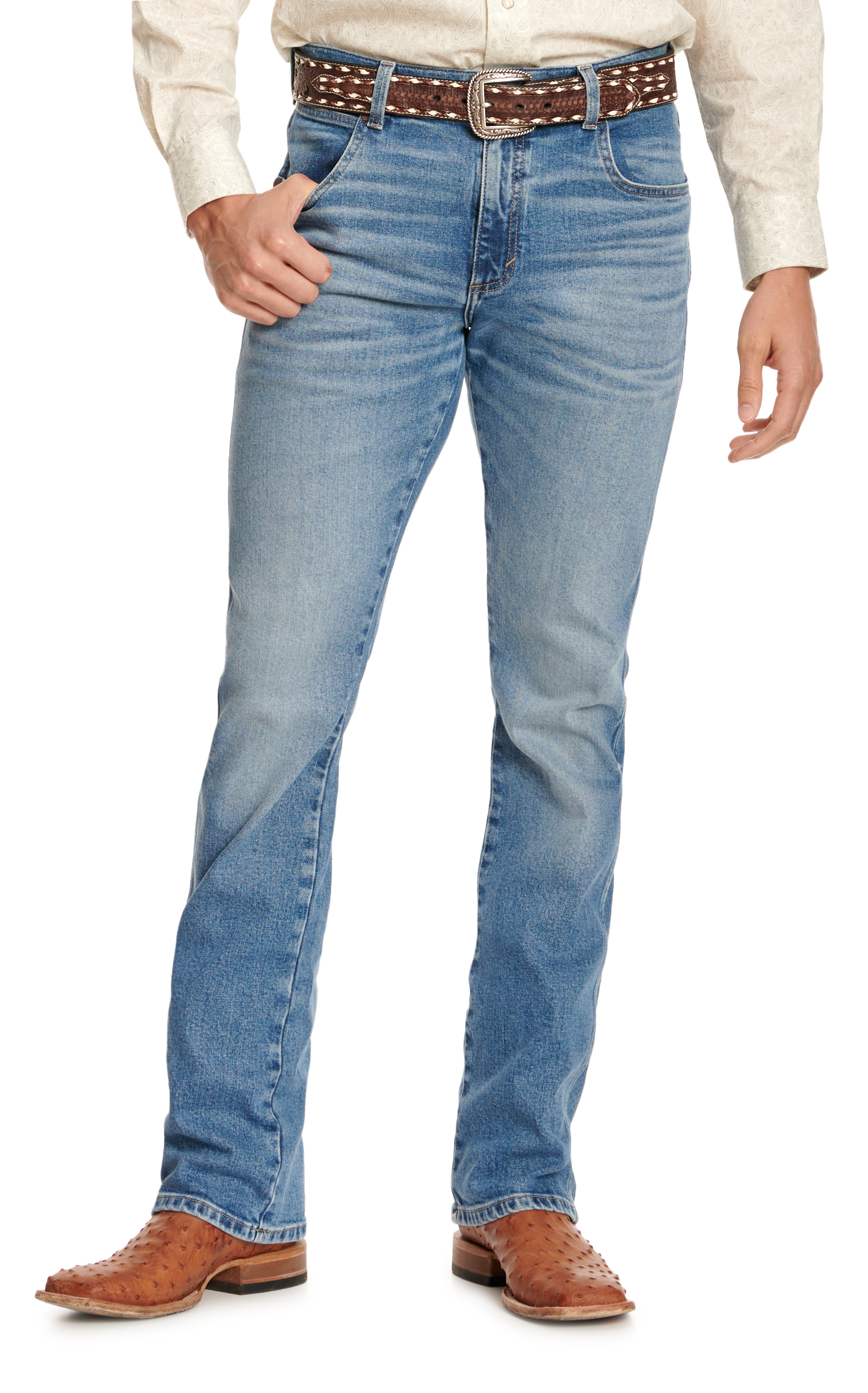 Wrangler Retro Men's 77 Nolan Medium Wash Slim Fit Bootcut Jeans  - Image 1