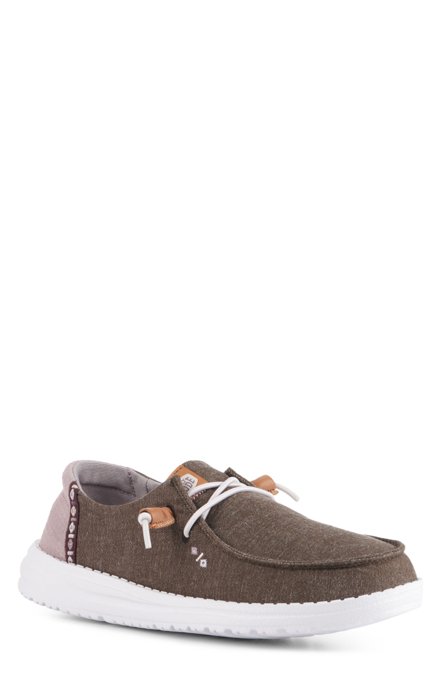Hey Dude Women’s Wendy Chambray Boho Moc Toe Lace Up Casual Shoes - Image 1