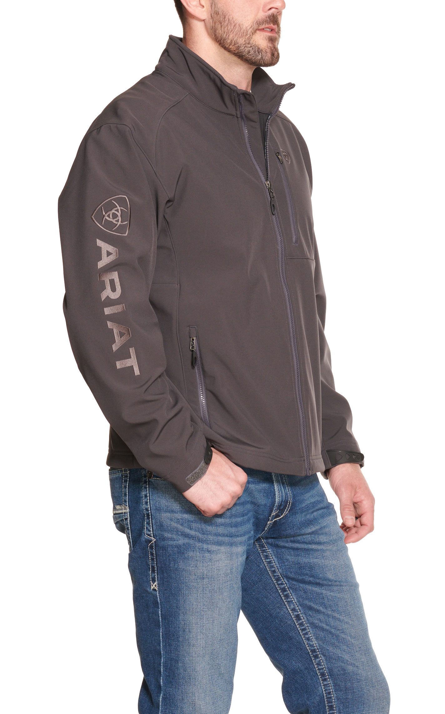 Ariat Men's Logo 2.0 Dark Gray with Logo Softshell Jacket - Image 1