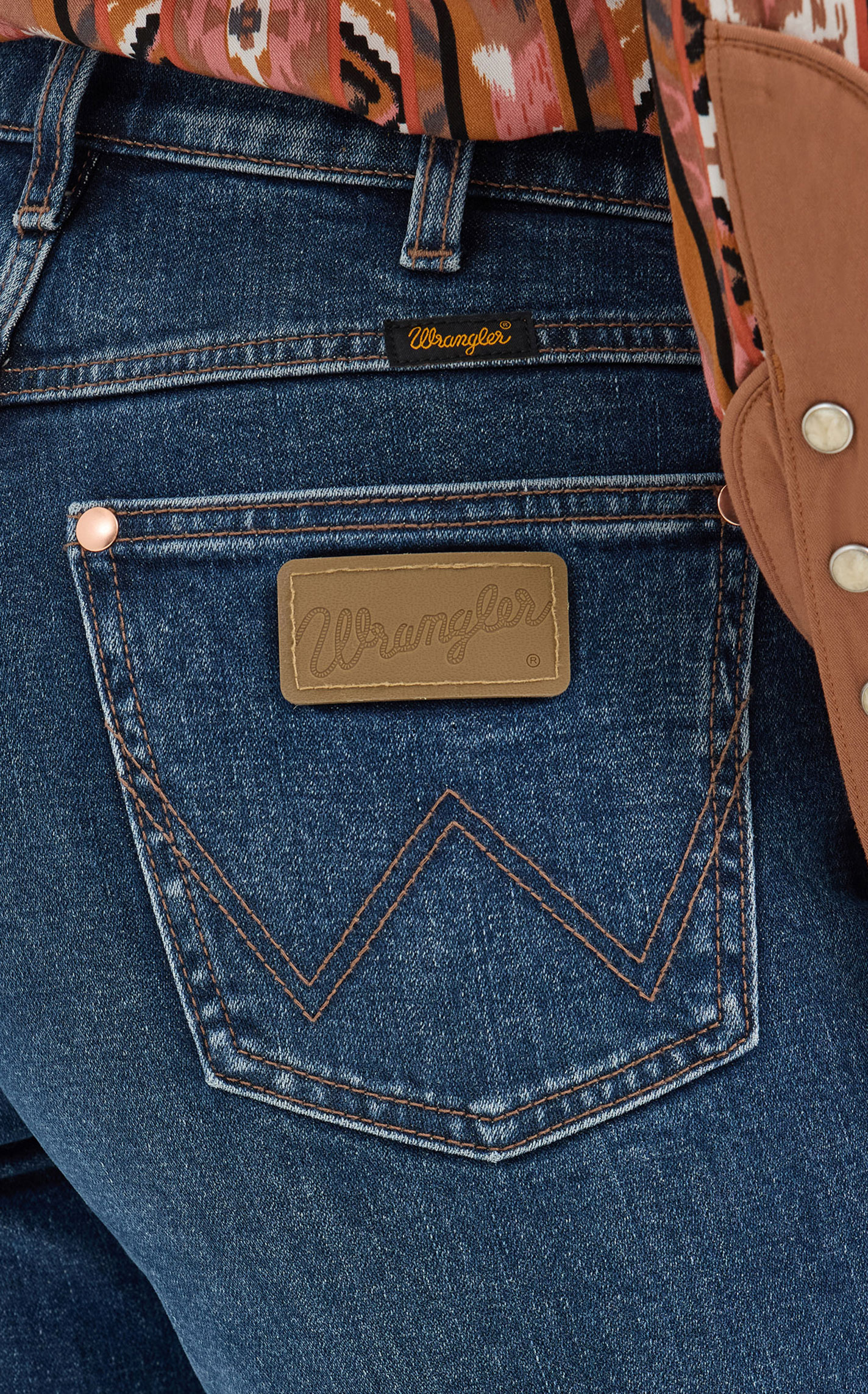 Wrangler X Lainey Wilson Women's Baskin Dark Wash Boot Hugger Jeans - Image 1