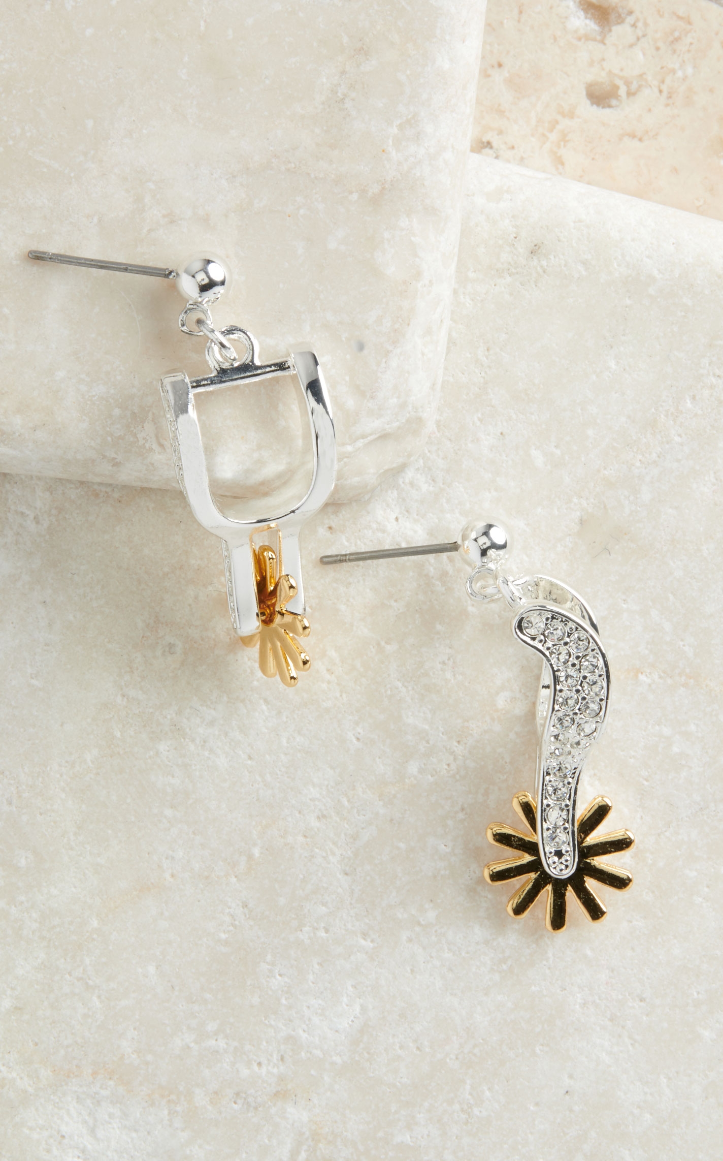 Montana Silversmiths Two-toned Spur Earrings - Image 1