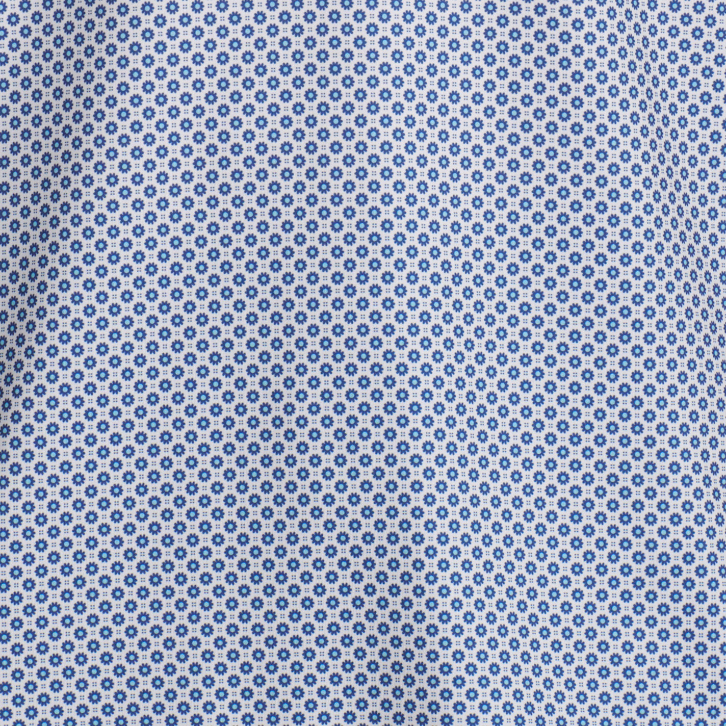 Rafter C Men’s White & Blue Dot Geo Print Short Sleeve Polo Shirt - Image 1