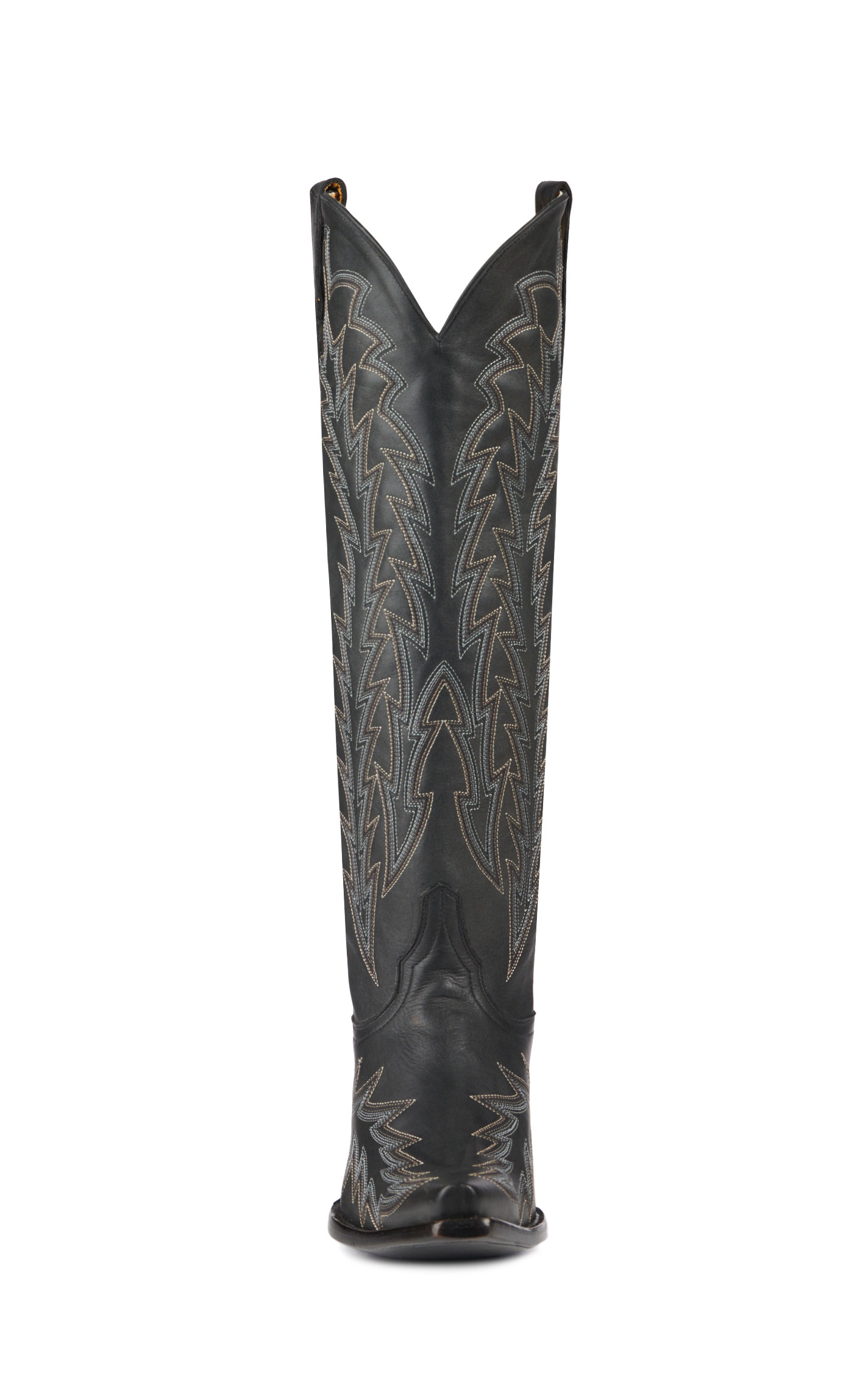 JRC & Sons Women’s Nancy Black Snip Toe Tall Cowboy Boots - Image 1