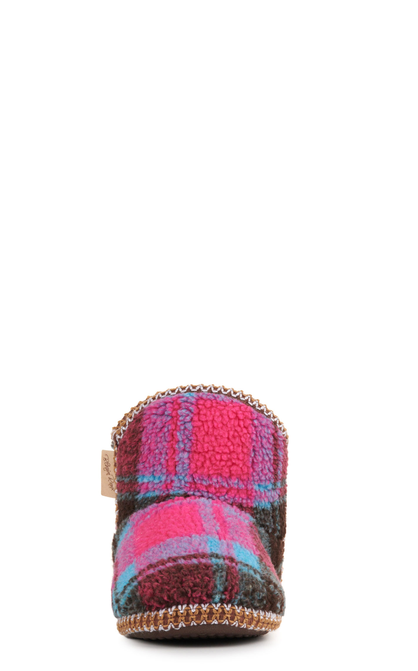 Blazin Roxx Women's Courtney Pink and Turquoise Plaid Bootie Slipper - Image 1