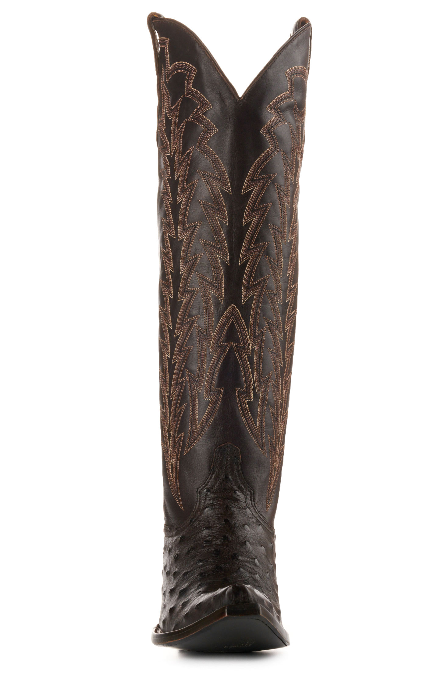 JRC & Sons Women’s Jacqueline Nicotine Full Quill Ostrich Snip Toe Tall Cowboy Boots - Image 1