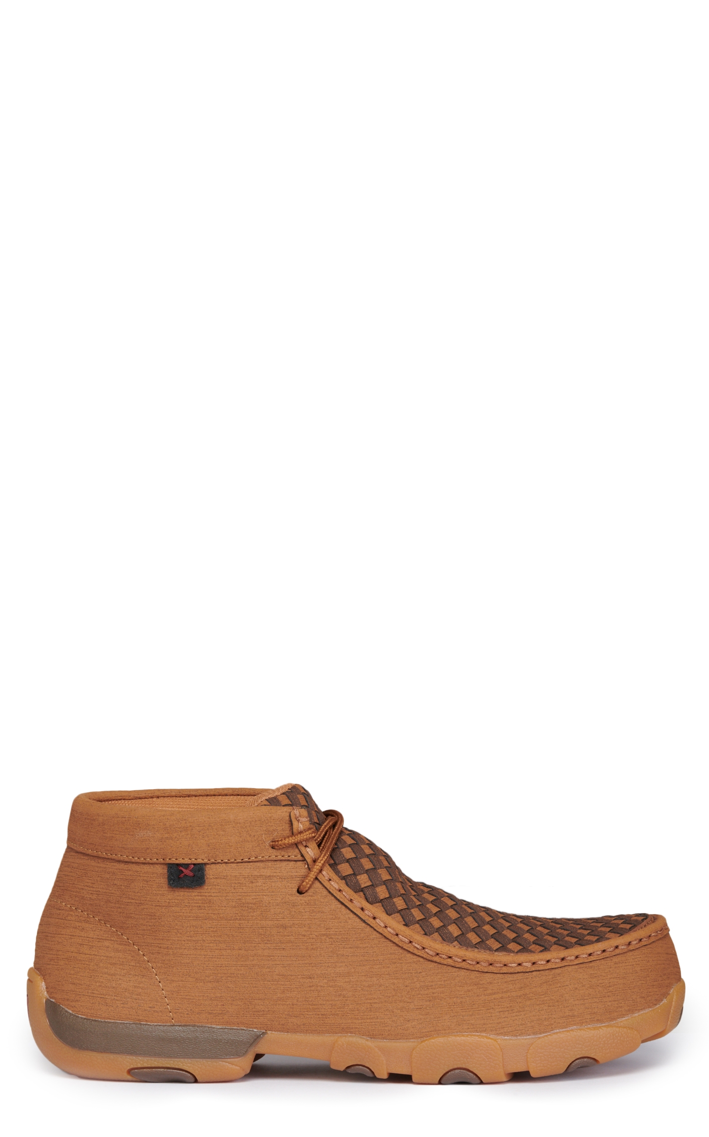 Twisted X Men's Clay and Cocoa Brown Basket Weave Lace Up Composite Round Toe Driving Moc Work Shoe - Image 1