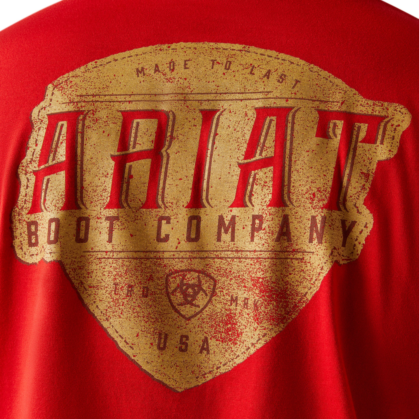 Ariat Men's Red Leather Shield Graphic T-Shirt - Image 1