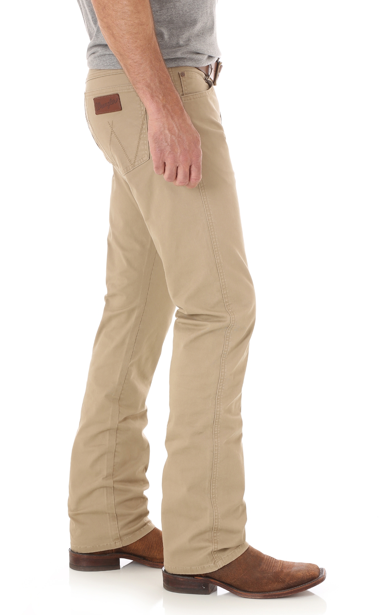 Wrangler Retro Men's Khaki Slim Fit Straight Leg Jean - Image 1