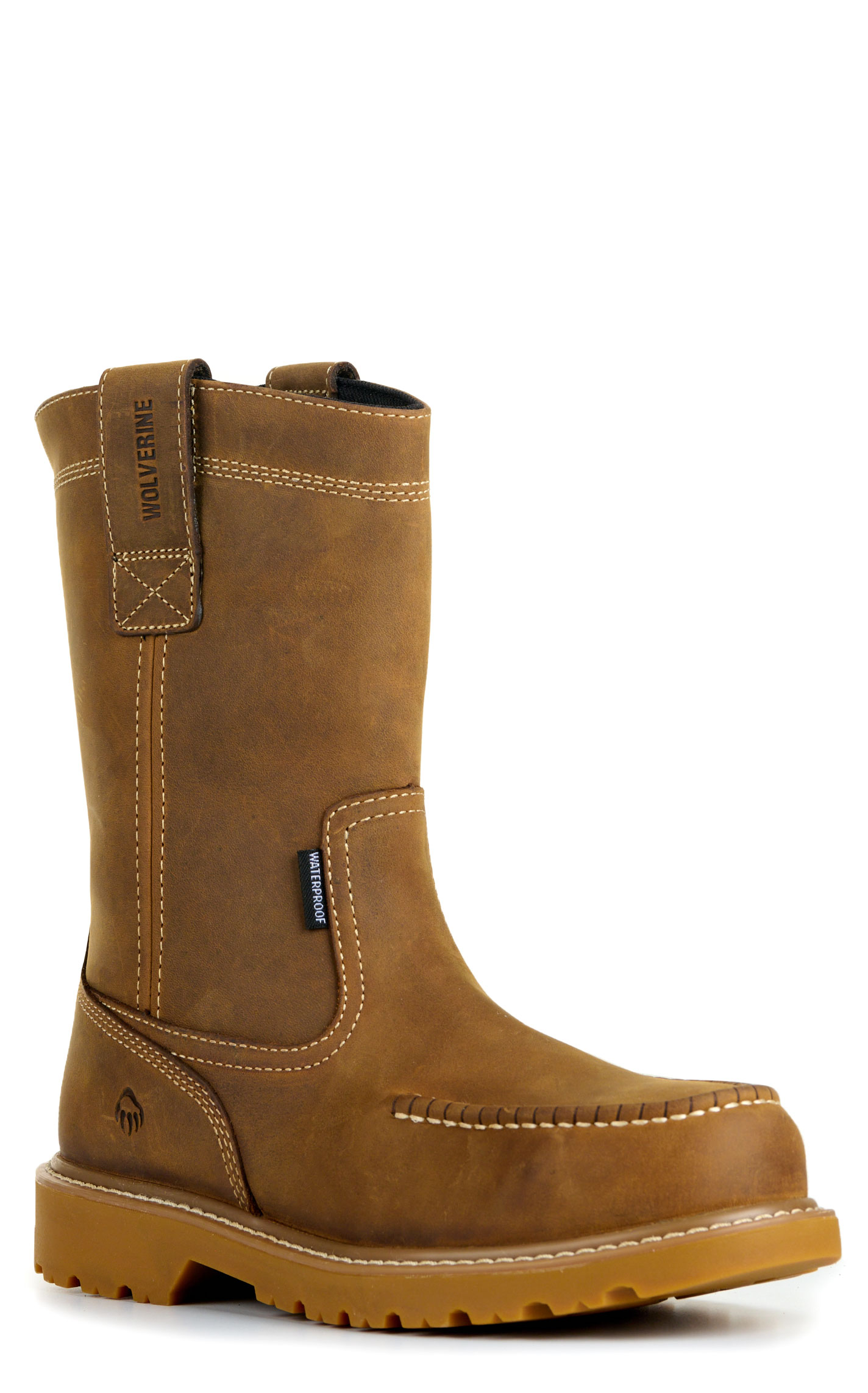 Wolverine Men's Butterscotch Leather Floorhand Wellington Waterproof Work Boots - Image 1