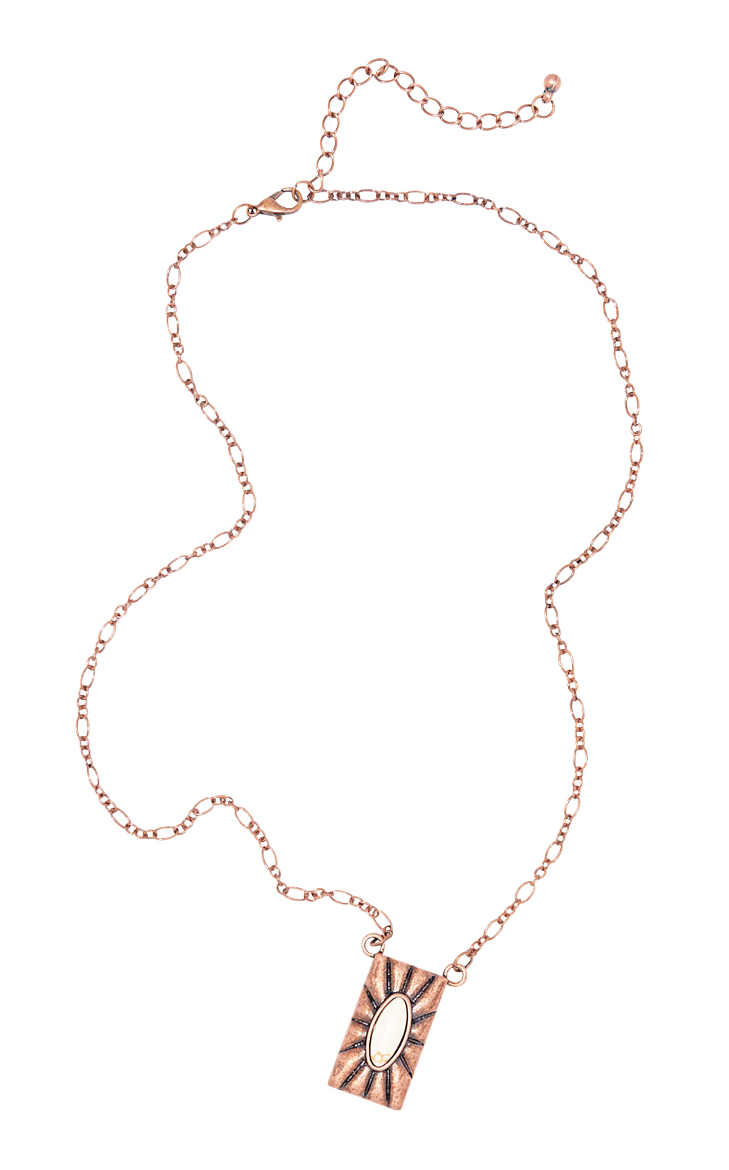 Southern Grace Copper & Cream Stone Pendant Necklace - Image 2