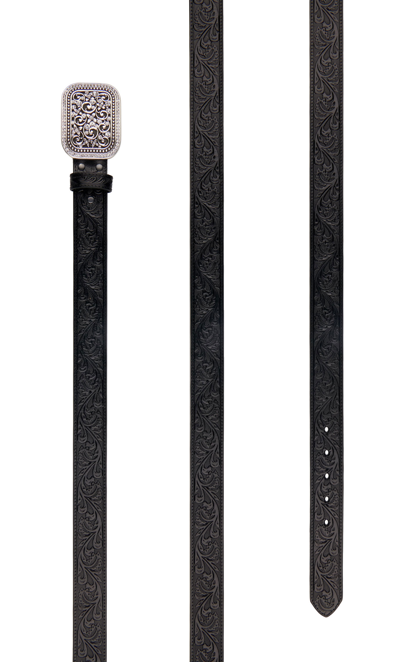 Ariat Women's Black Rhinestone Filigree Belt - Image 1