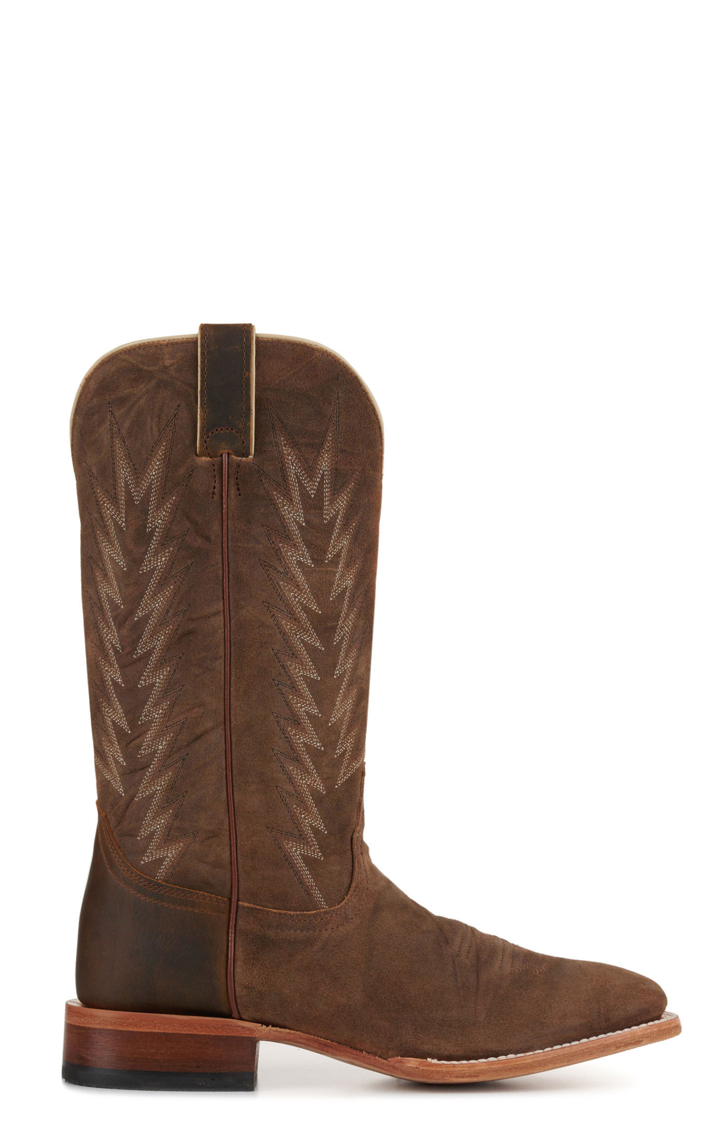 Justin Men's Hombre Clay Brown Roughout Wide Square Toe Cowboy Boots - Image 1