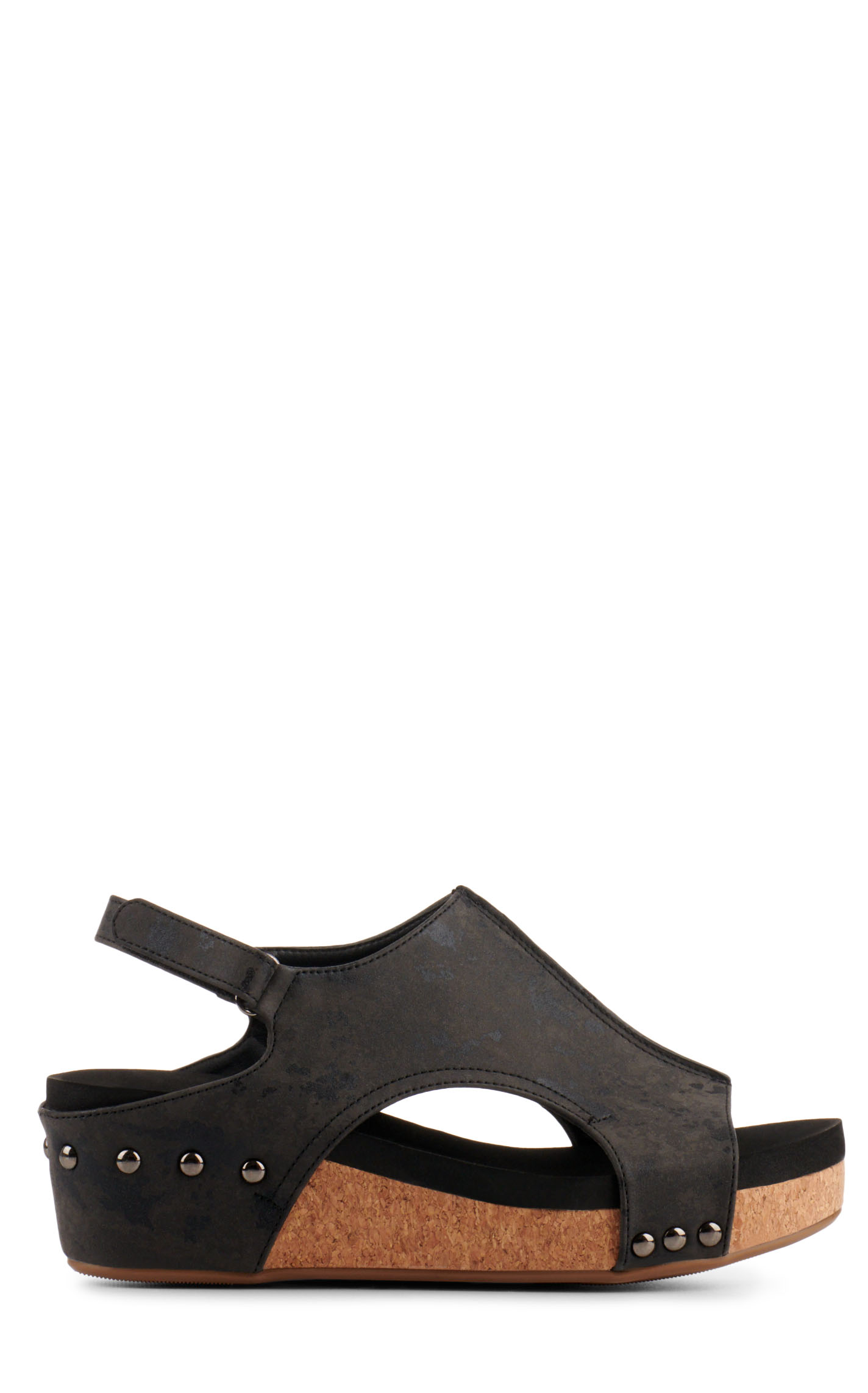 Corkys Women's Volita II Black Peep Toe Wedge Sandal - Image 1