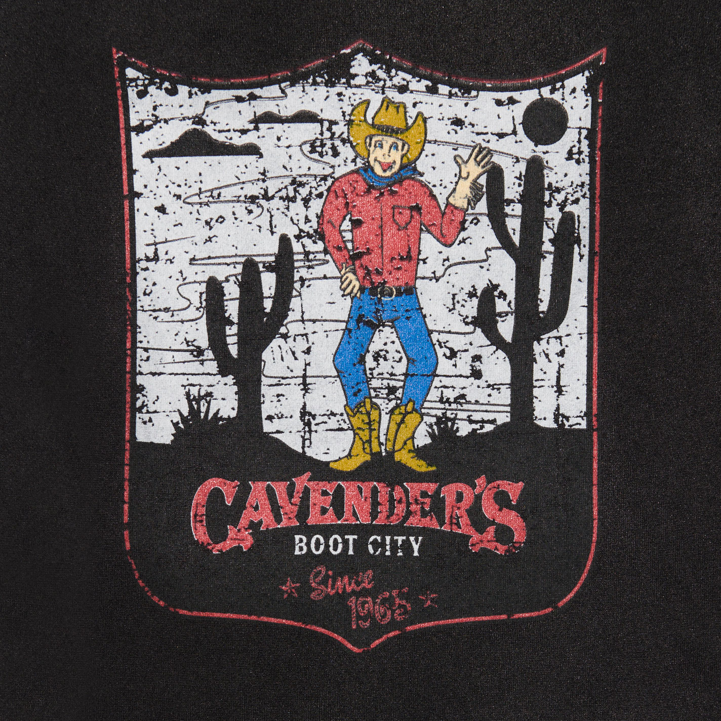 Cavender's Black Cowboy Logo Graphic Hoodie - Image 1