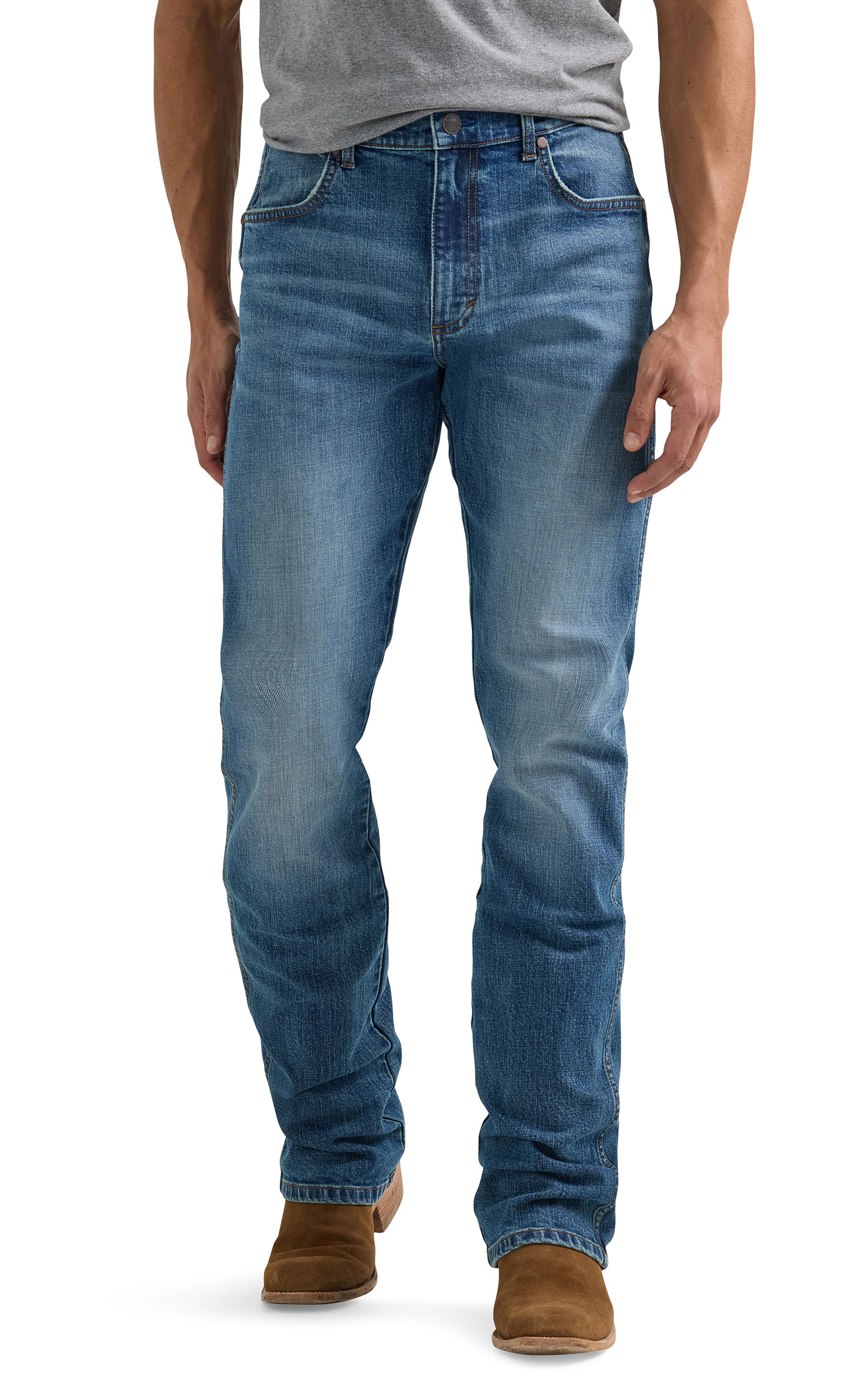Wrangler Retro Men's 77 Harris Medium Wash Slim Bootcut Jeans - Image 1