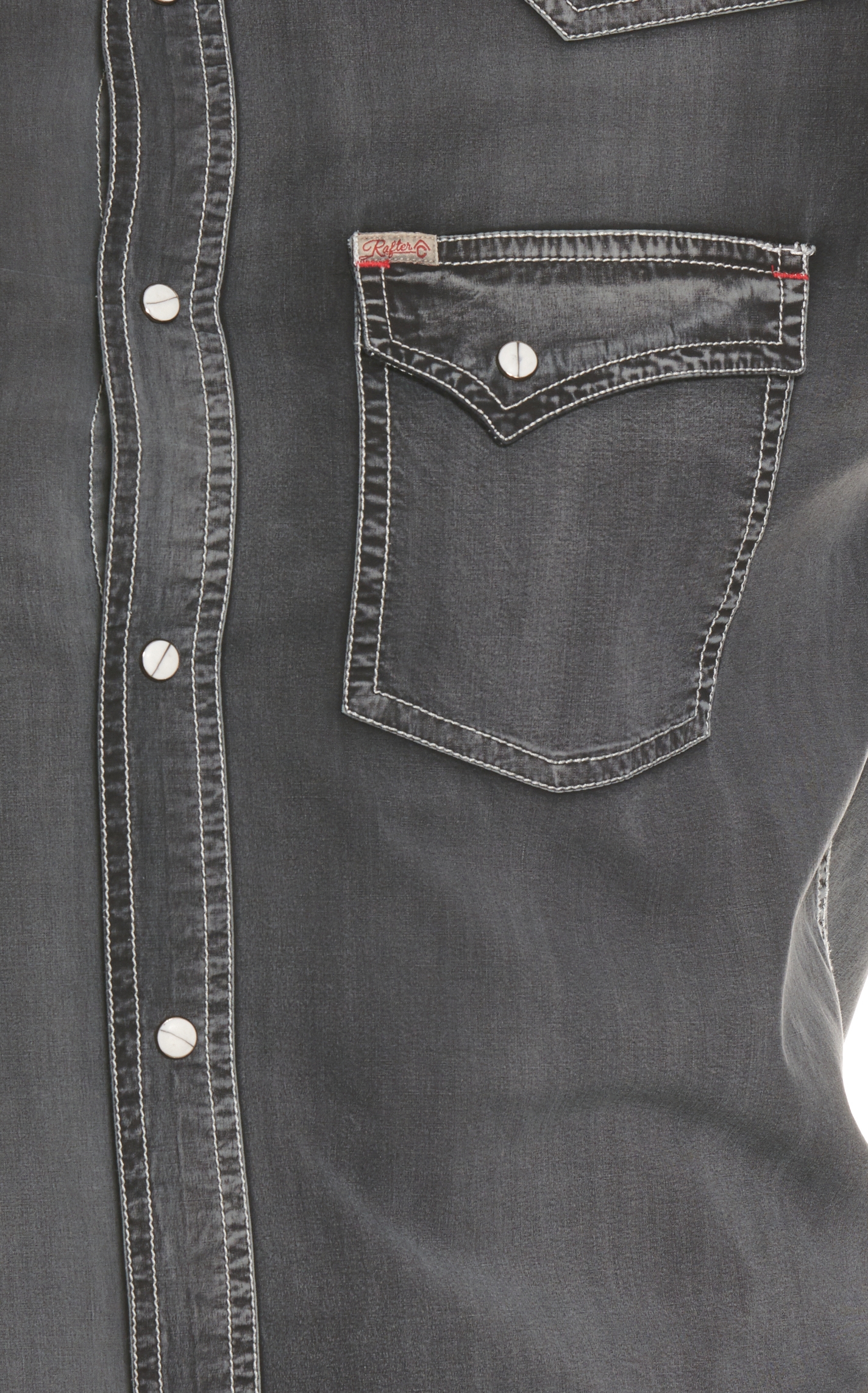 Rafter C Men's ProFlex45 Washed Black Stretch Western Shirt - Image 1