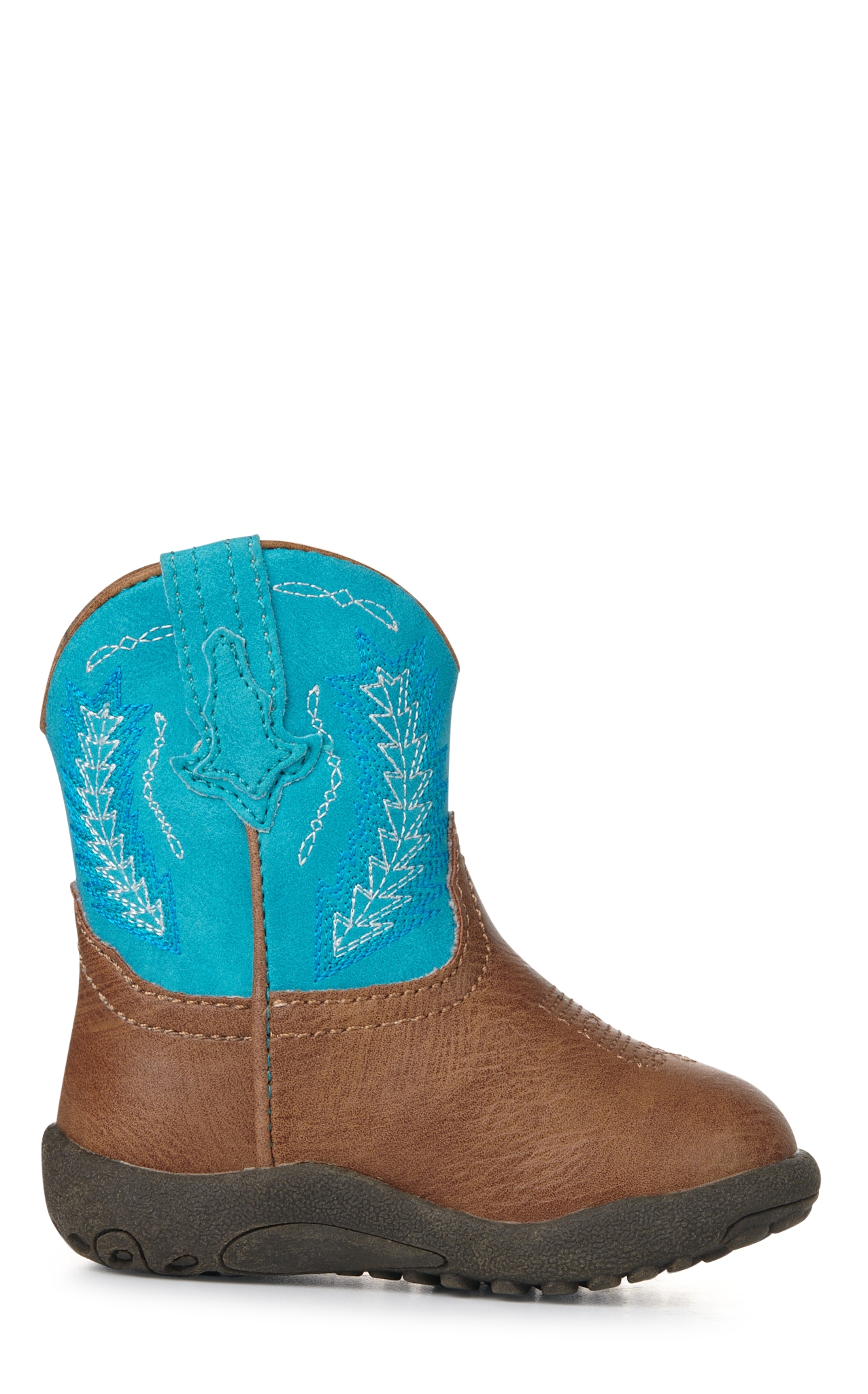 Roper Infant Tan and Blue Round Toe Cowboy Boots - Image 1